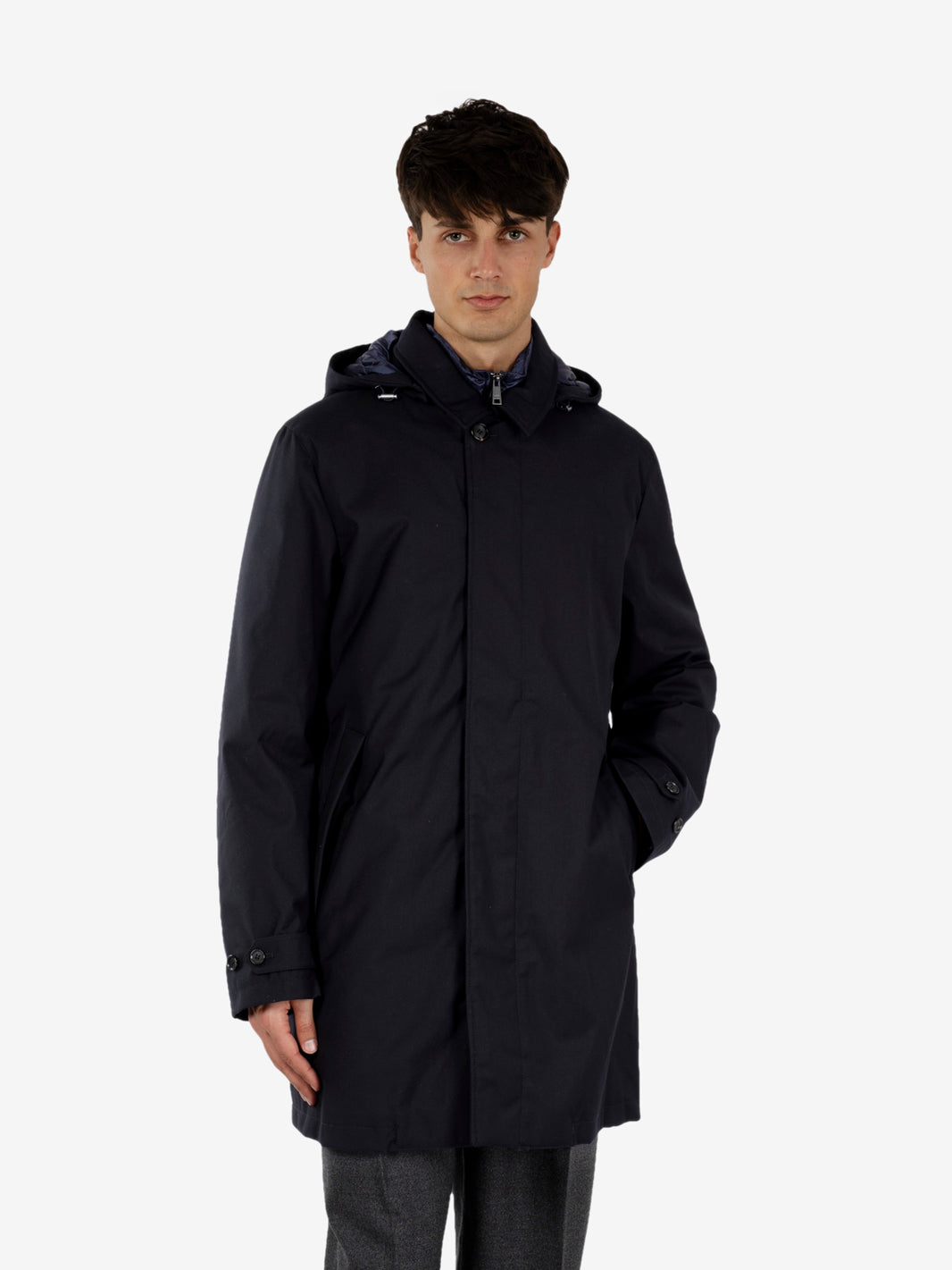 Down Rainproof coat navy blue