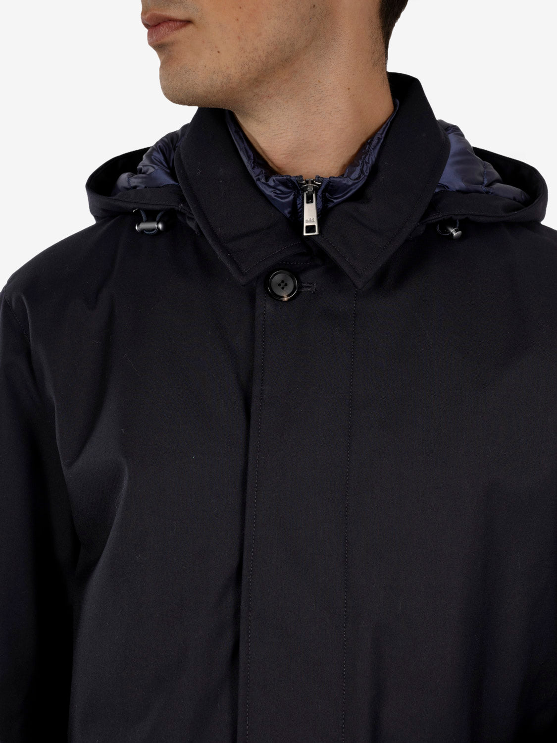 Down Rainproof coat navy blue