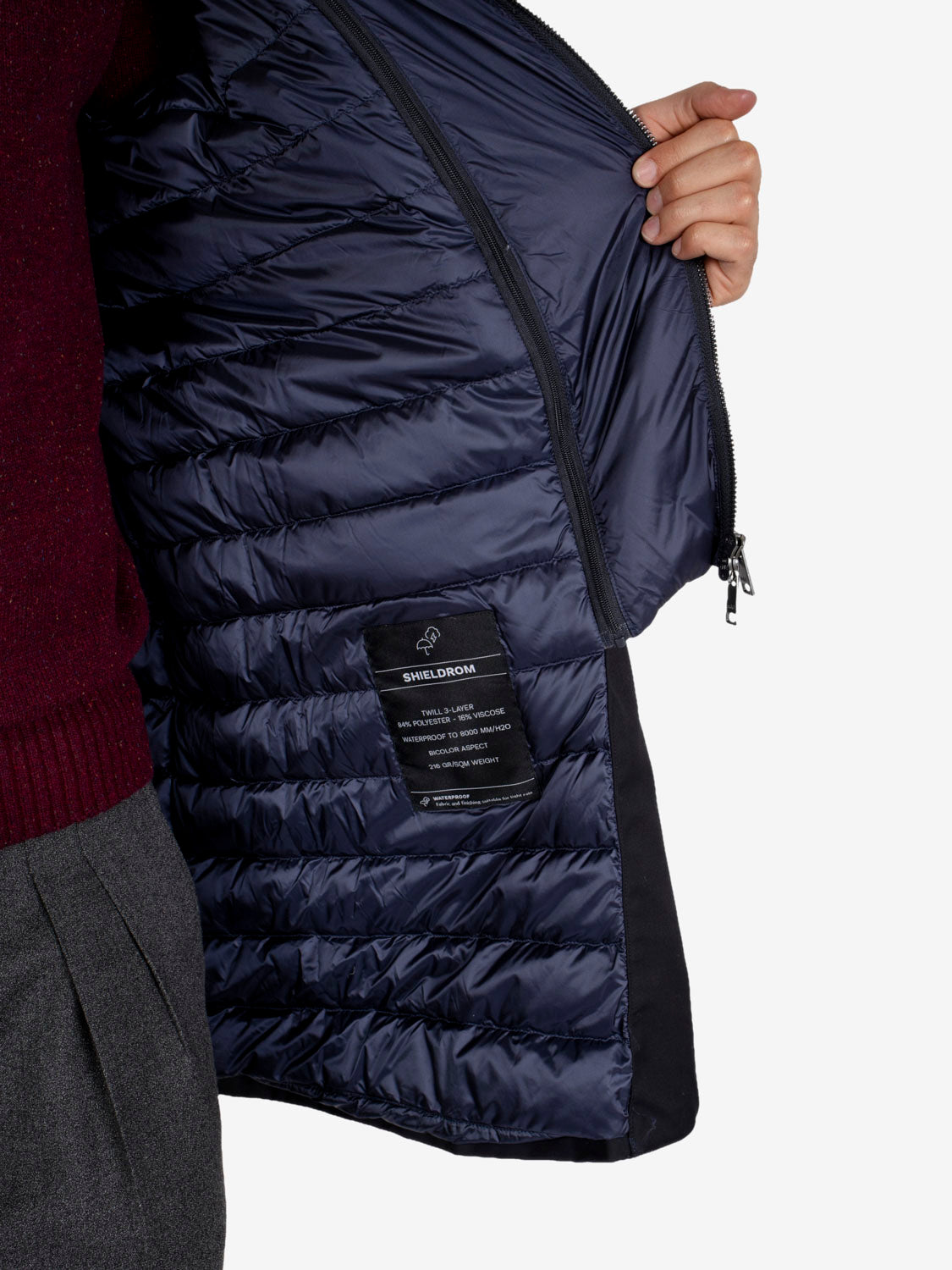 Down Rainproof coat navy blue