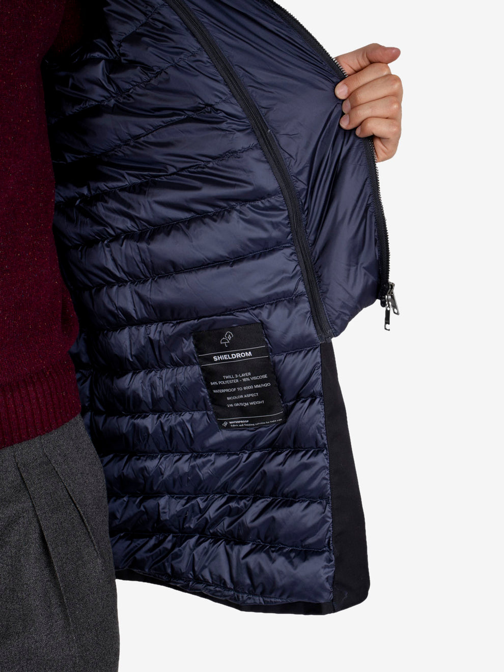 Down Rainproof coat navy blue