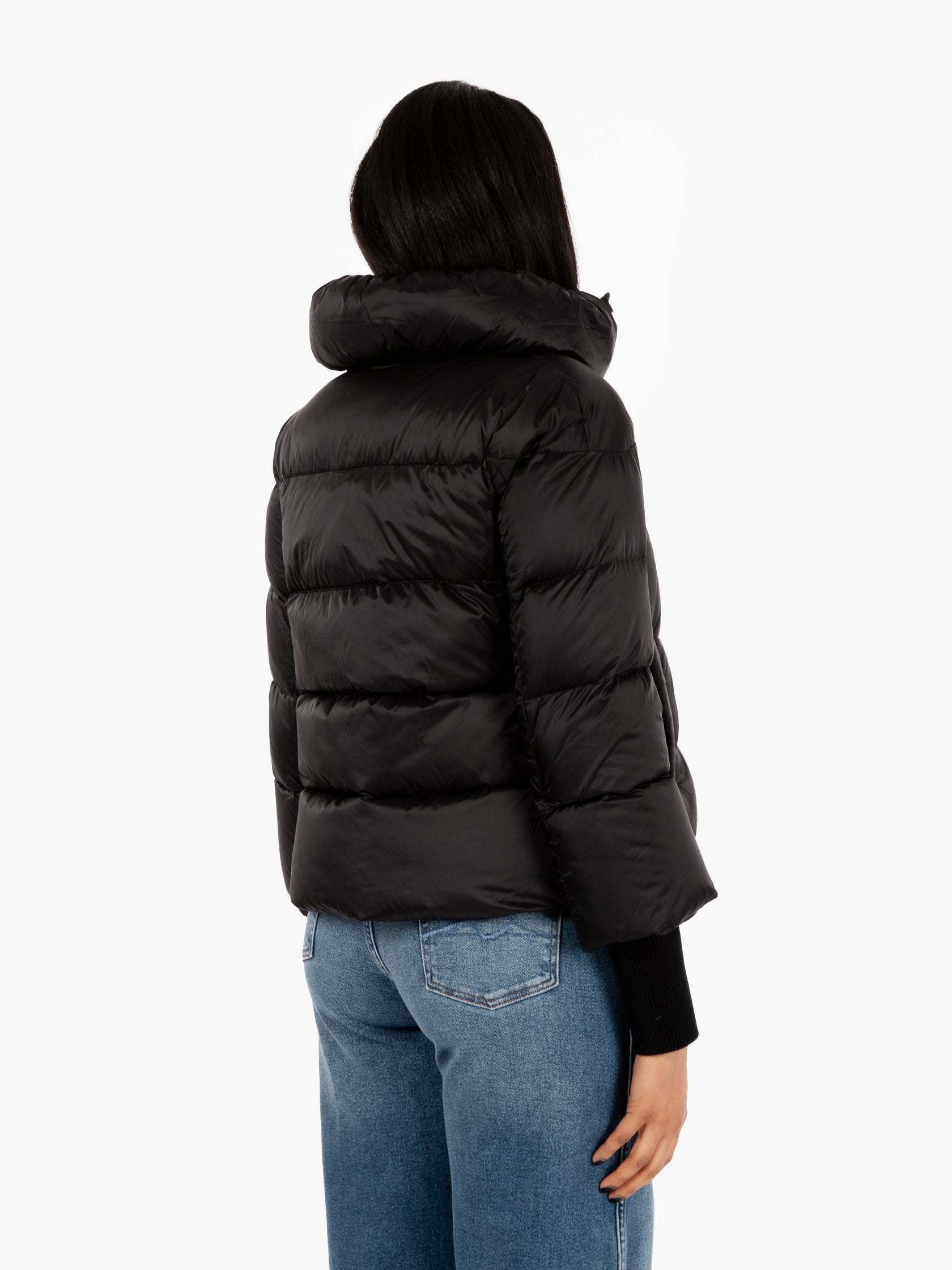 Down short jacket noir