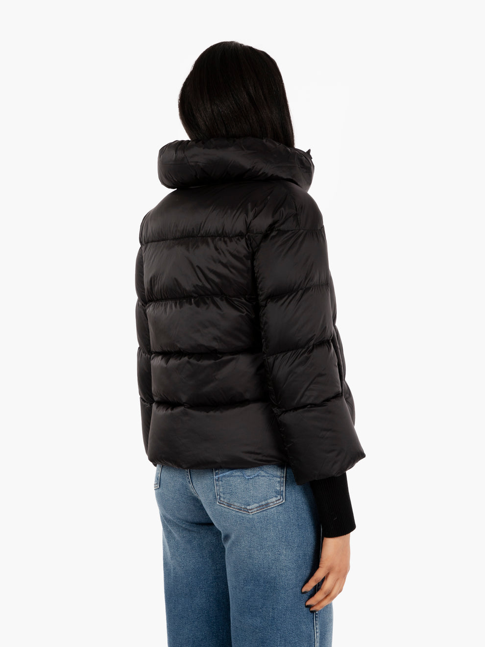 Down short jacket noir