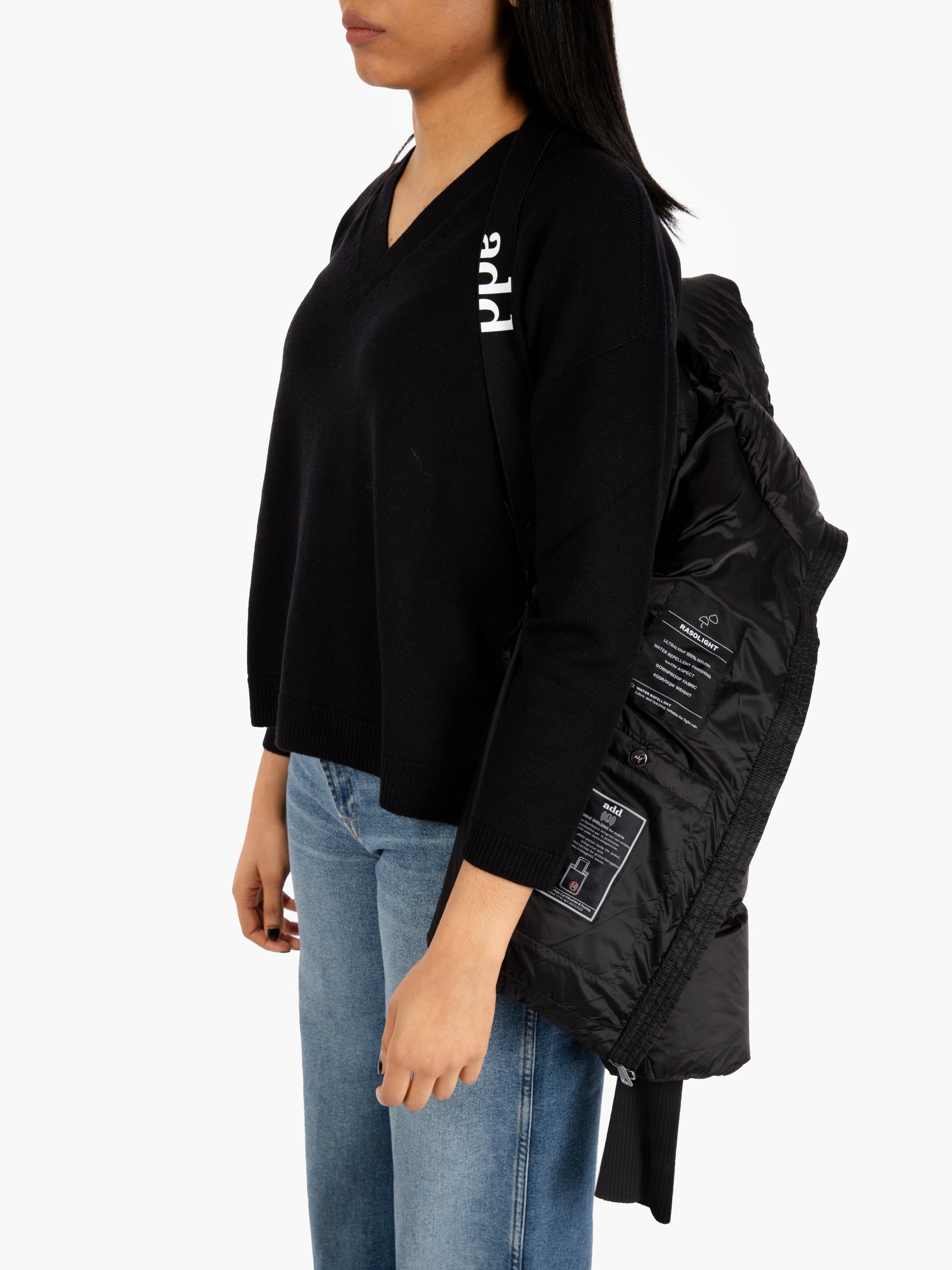 Down short jacket noir