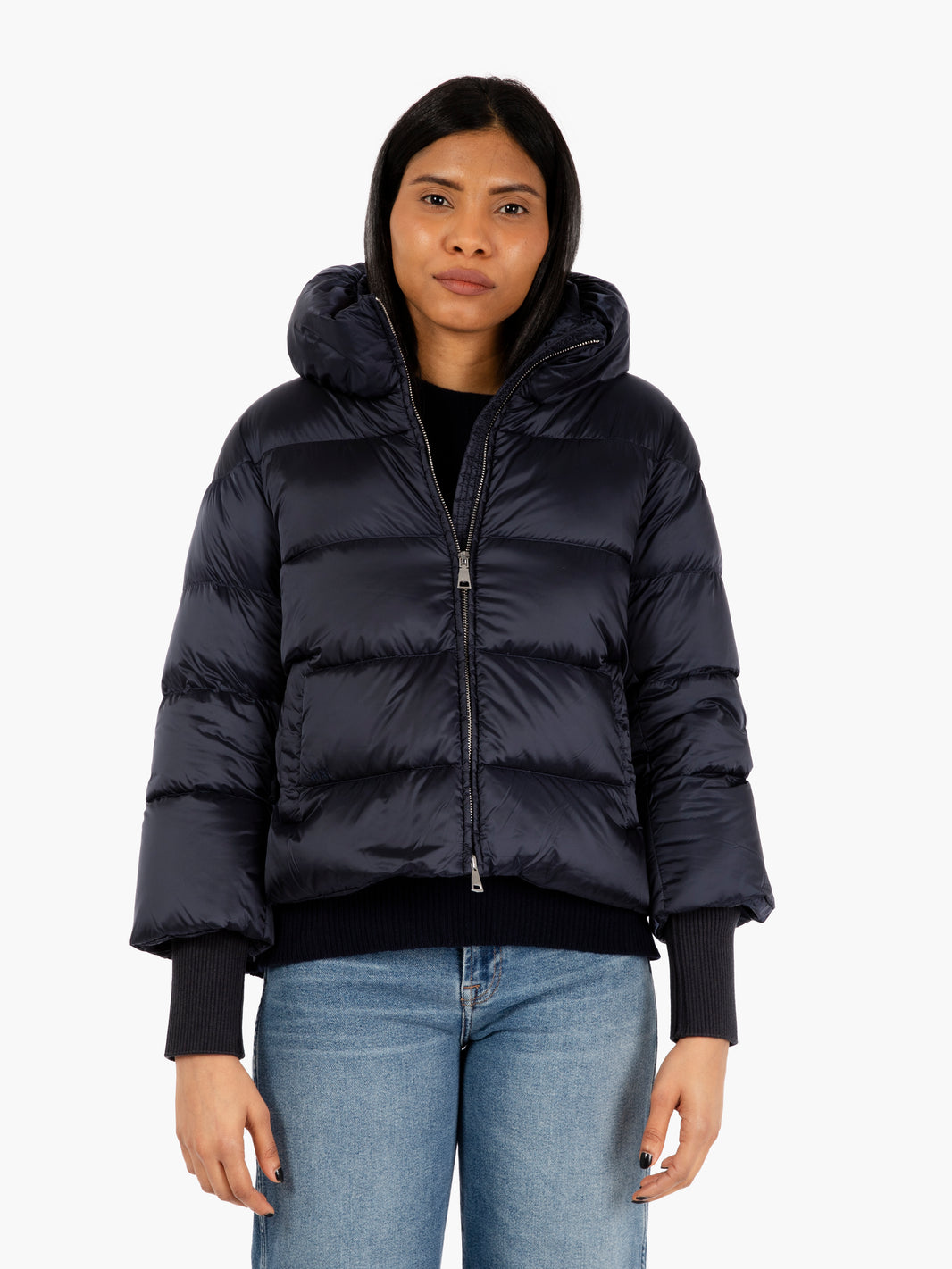Down short jacket pacific blue