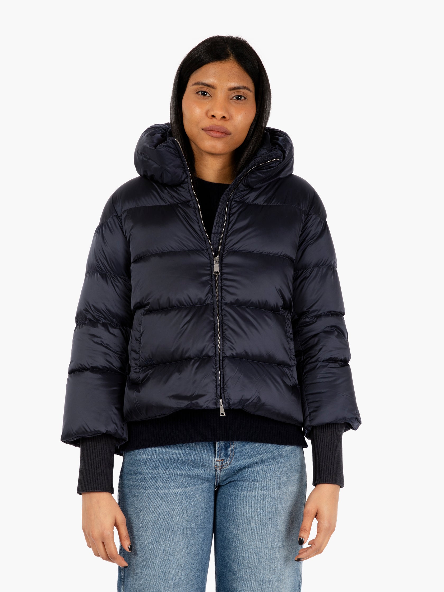 Down short jacket pacific blue