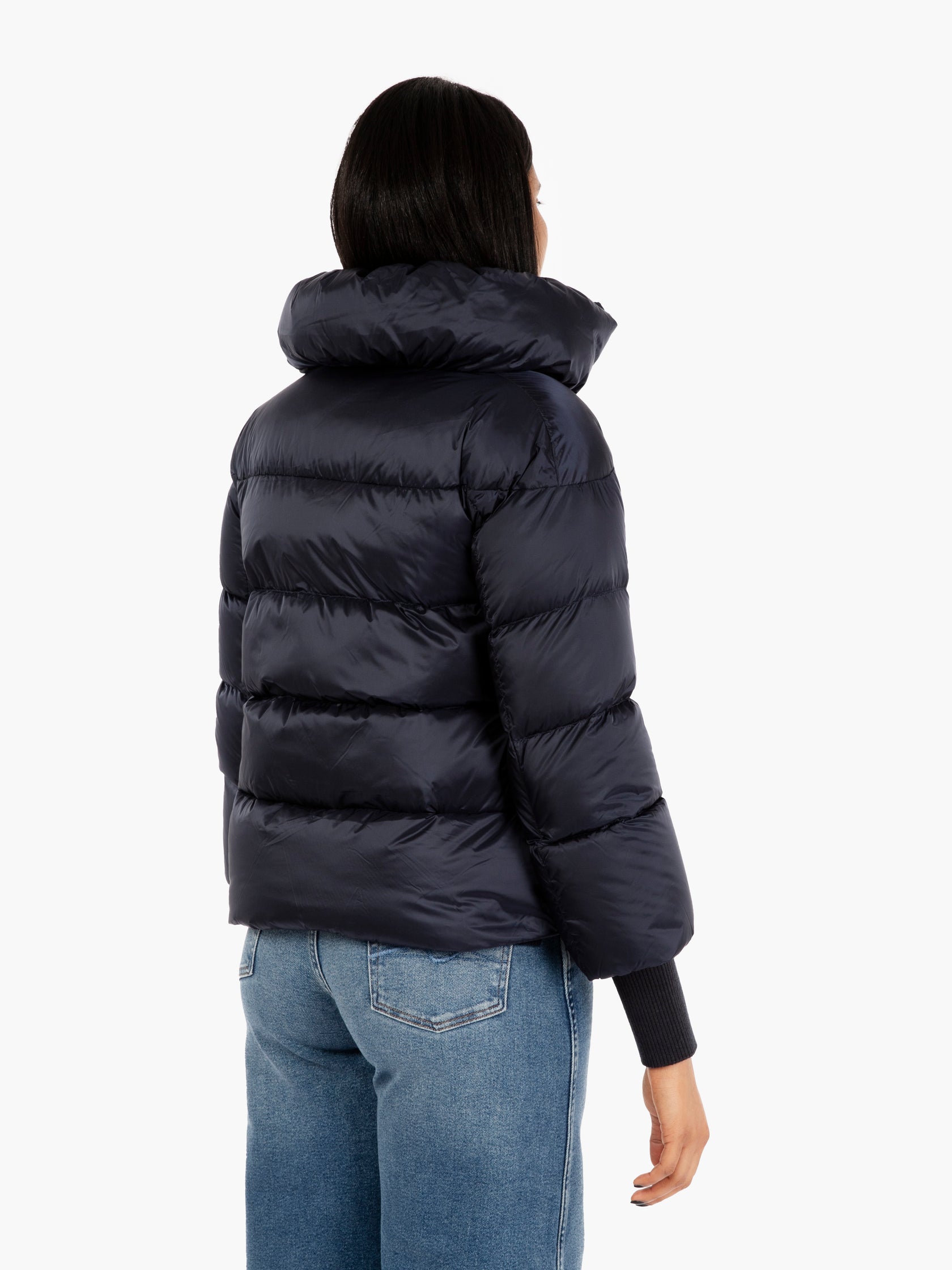 Down short jacket pacific blue