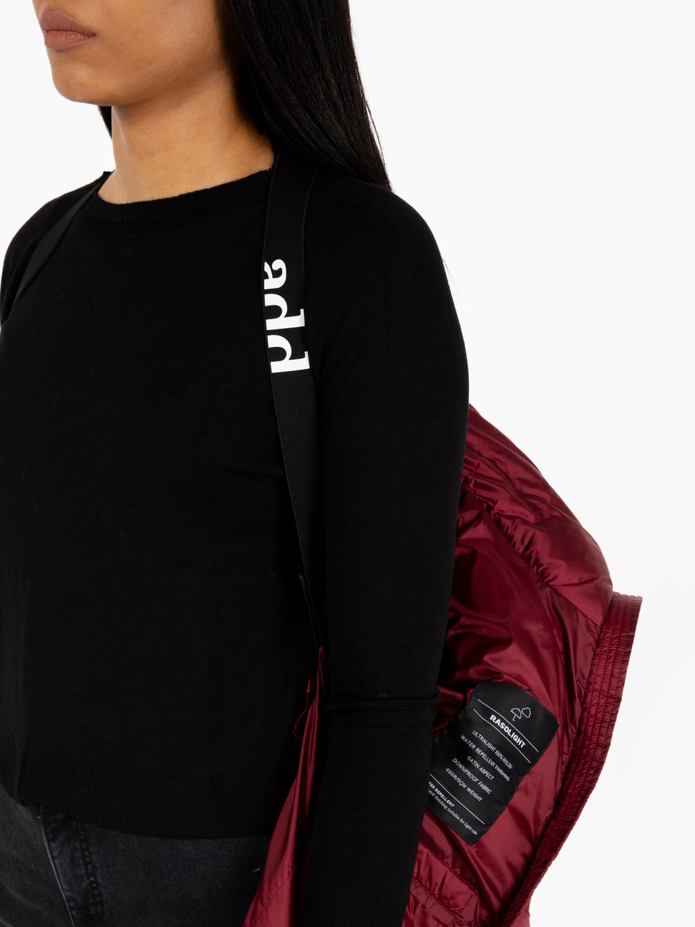 Down short jacket wine