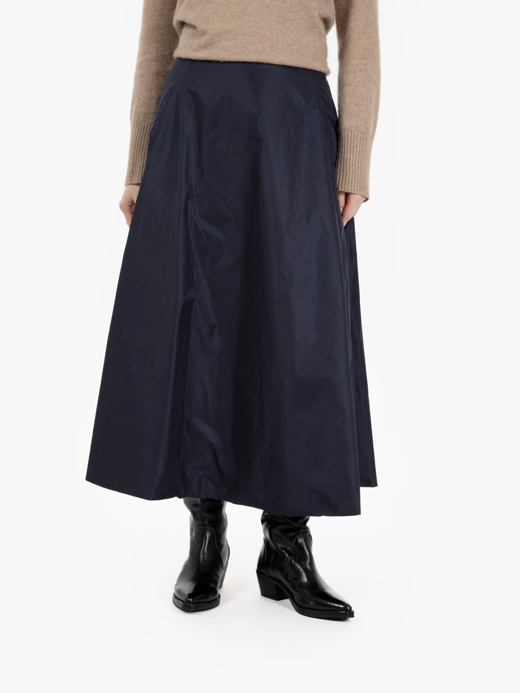 Pacific blue padded midi skirt