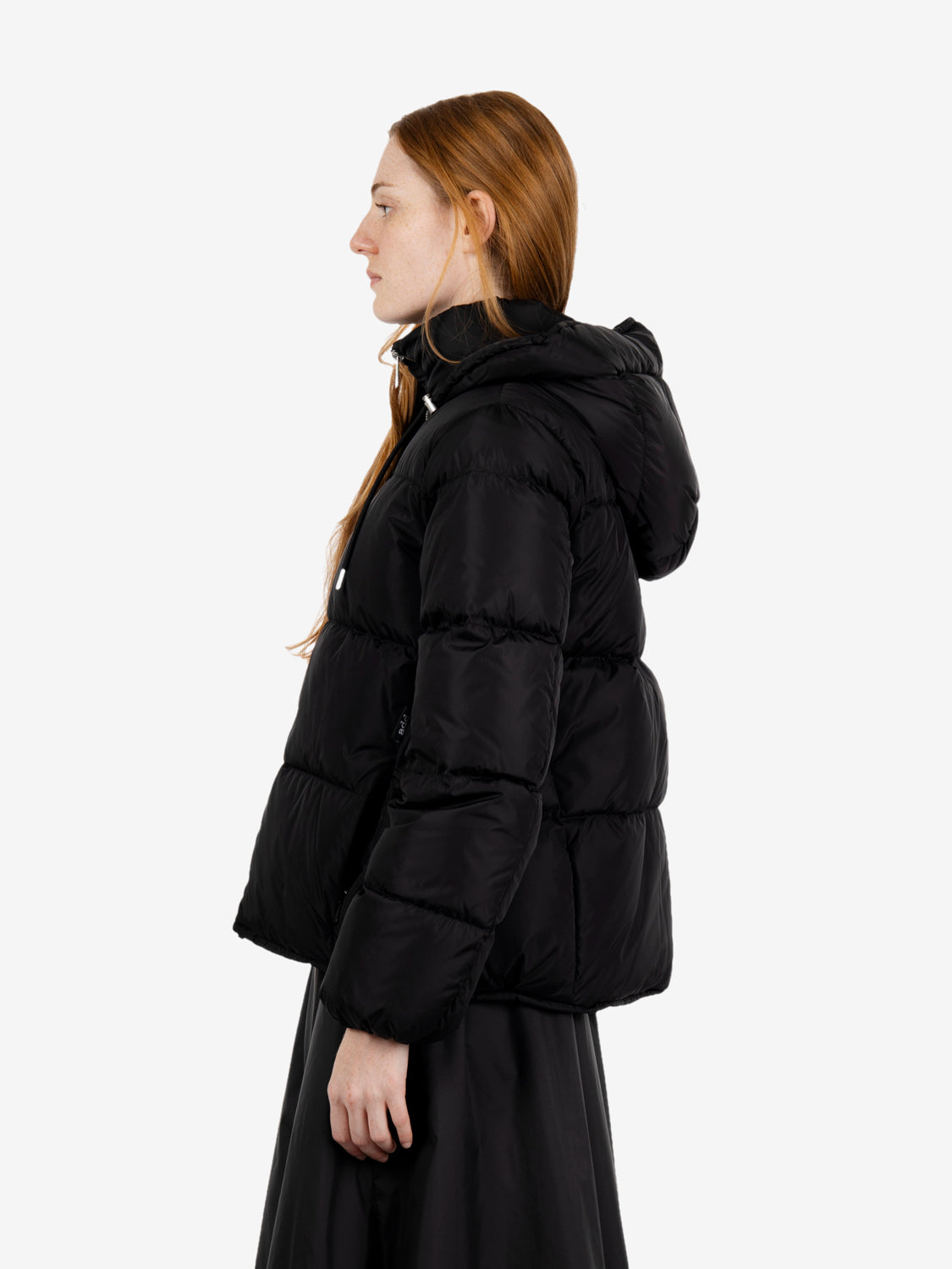 HOODED DOWN BOMBER NYLON GLOSS BLACK JWA004-NNYG_90