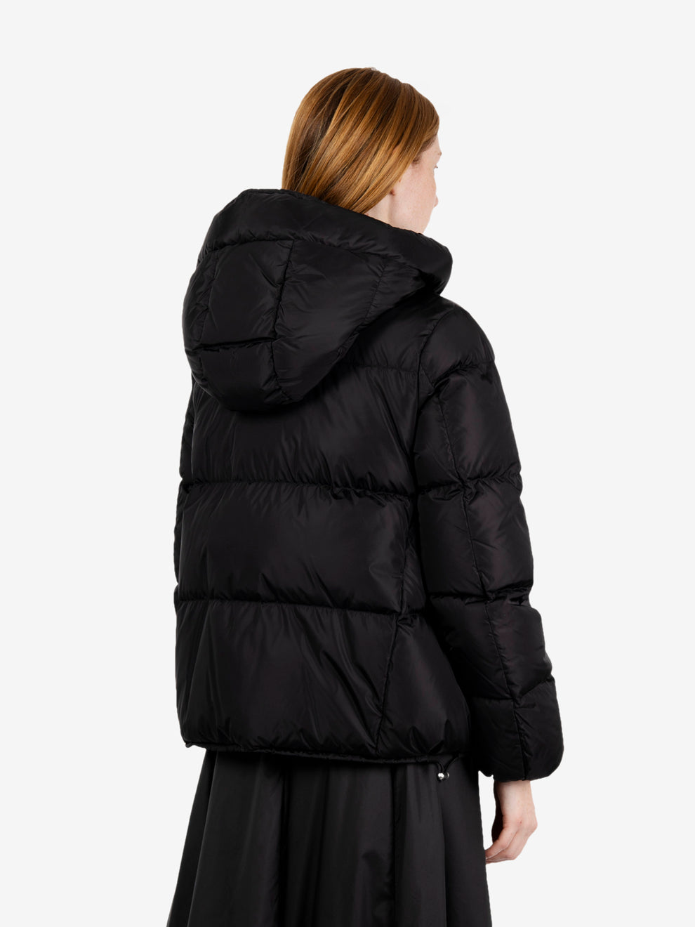 HOODED DOWN BOMBER NYLON GLOSS BLACK JWA004-NNYG_90