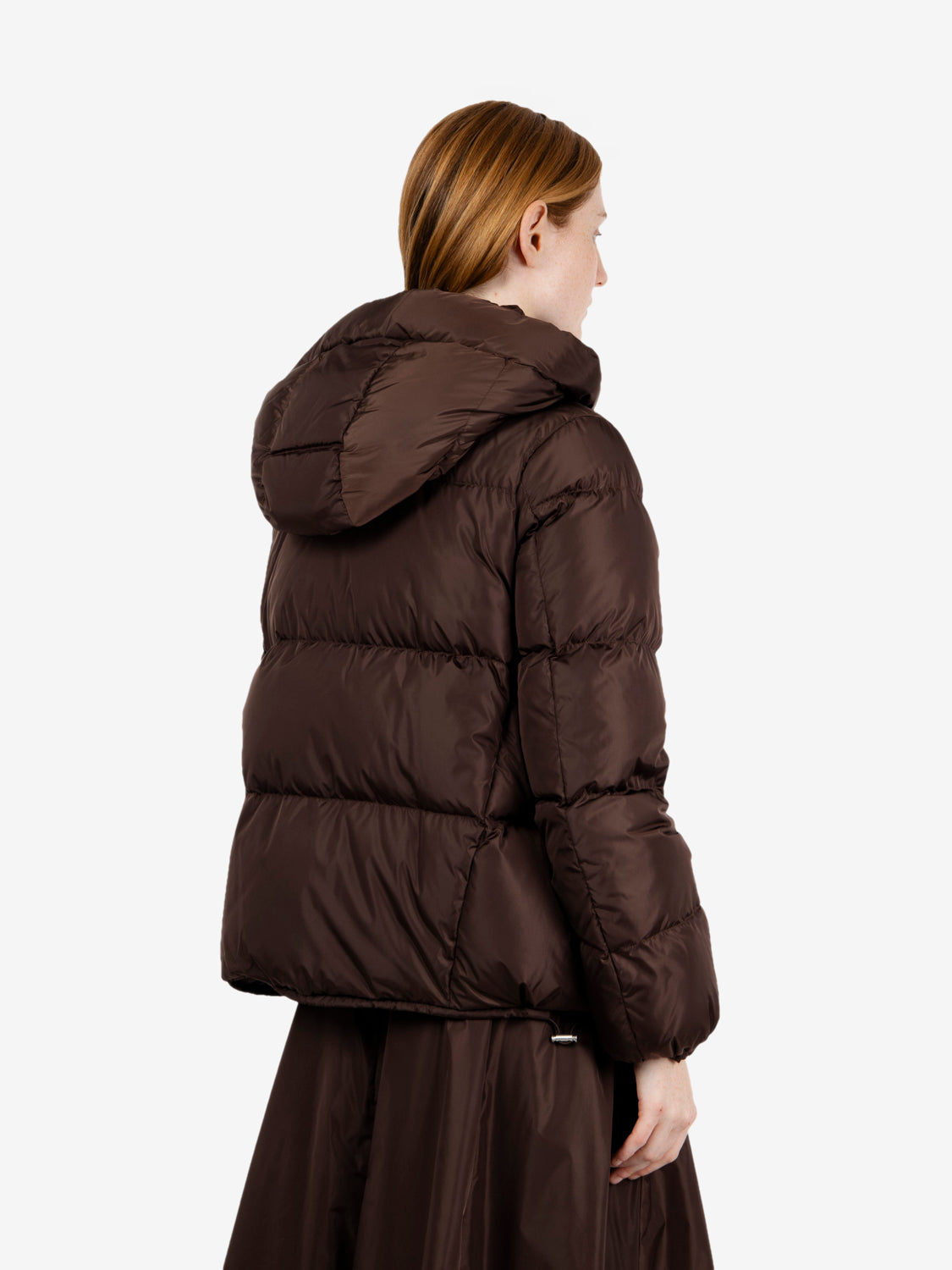 HOODED DOWN BOMBER GLOSS NYLON BROWN JWA004-NNYG_10