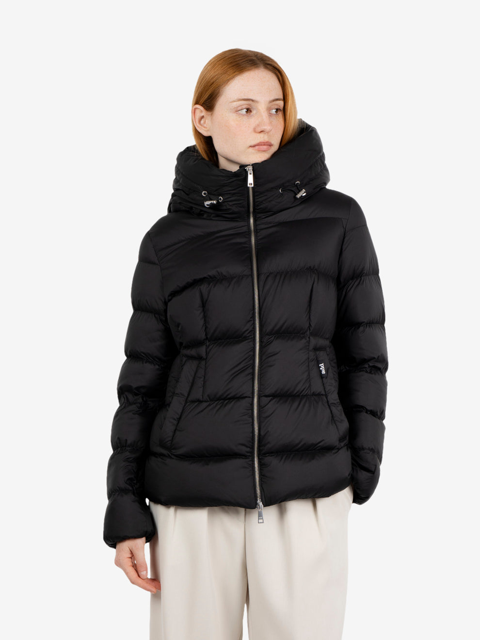 Hooded down jacket cocoon black