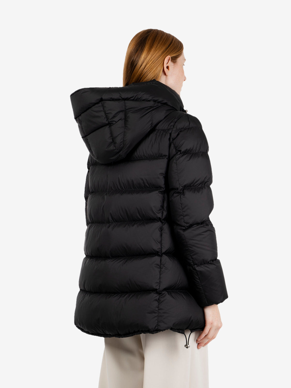 Hooded down jacket cocoon black