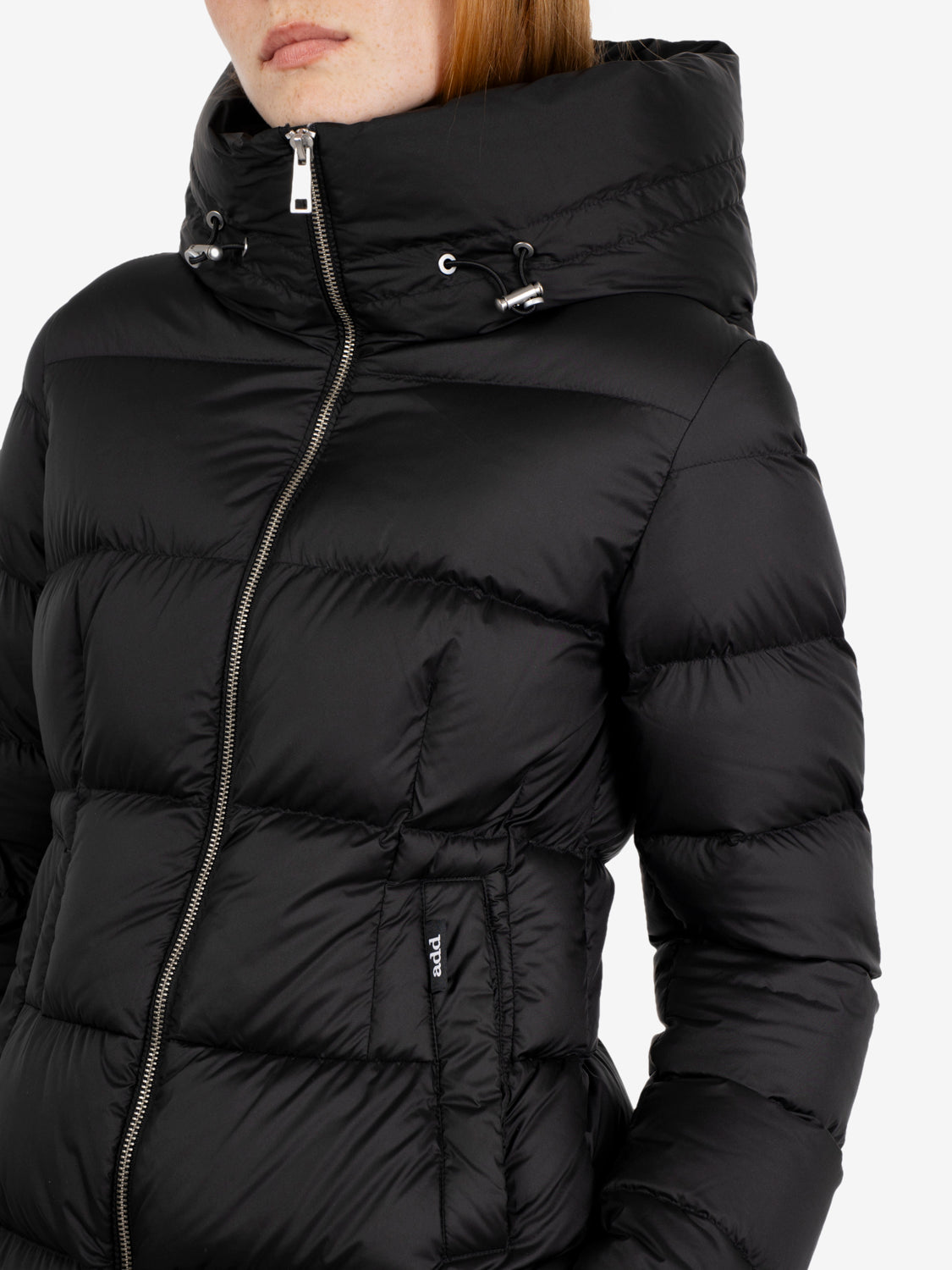 Hooded down jacket cocoon black