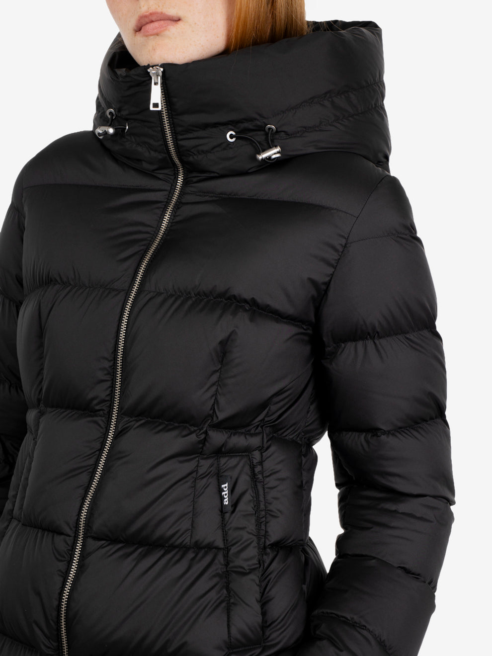 Hooded down jacket cocoon black