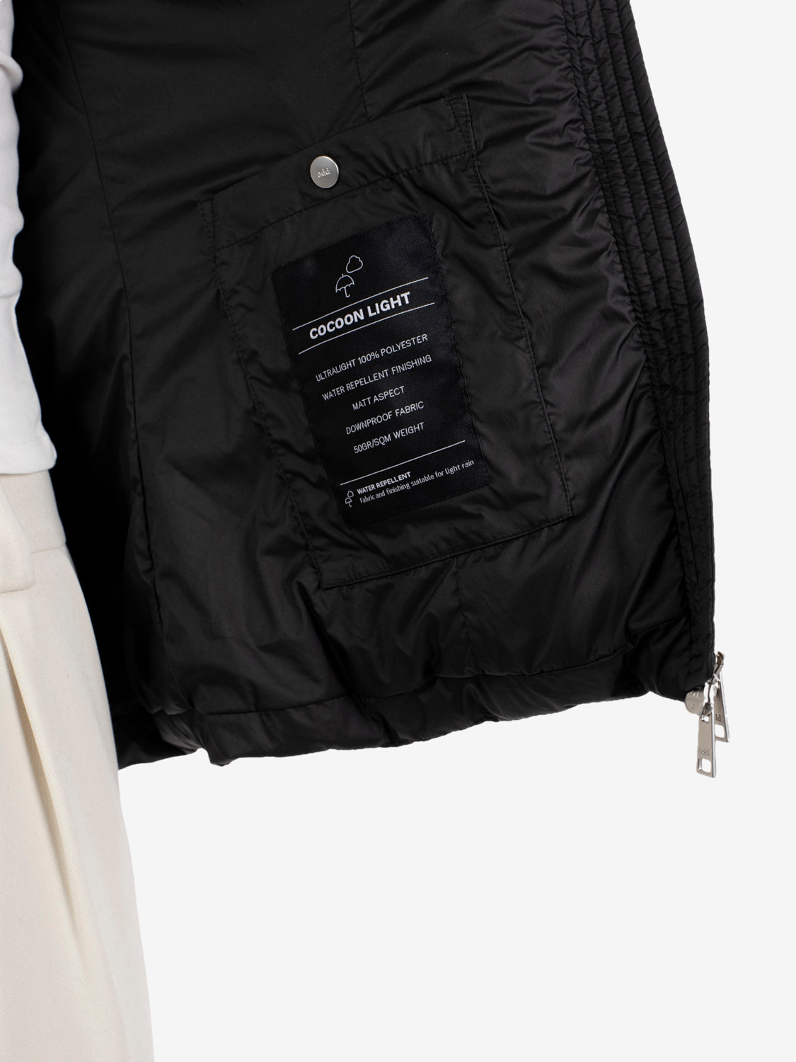 Hooded down jacket cocoon black