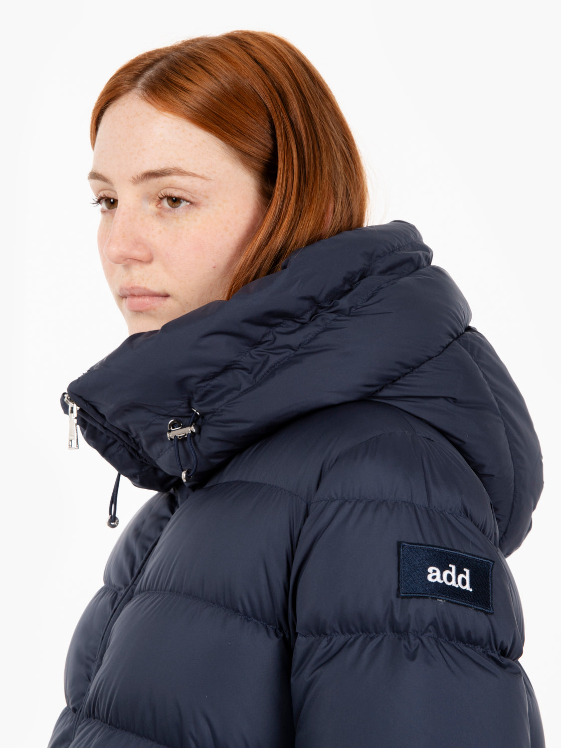 Hooded down jacket pacific blue