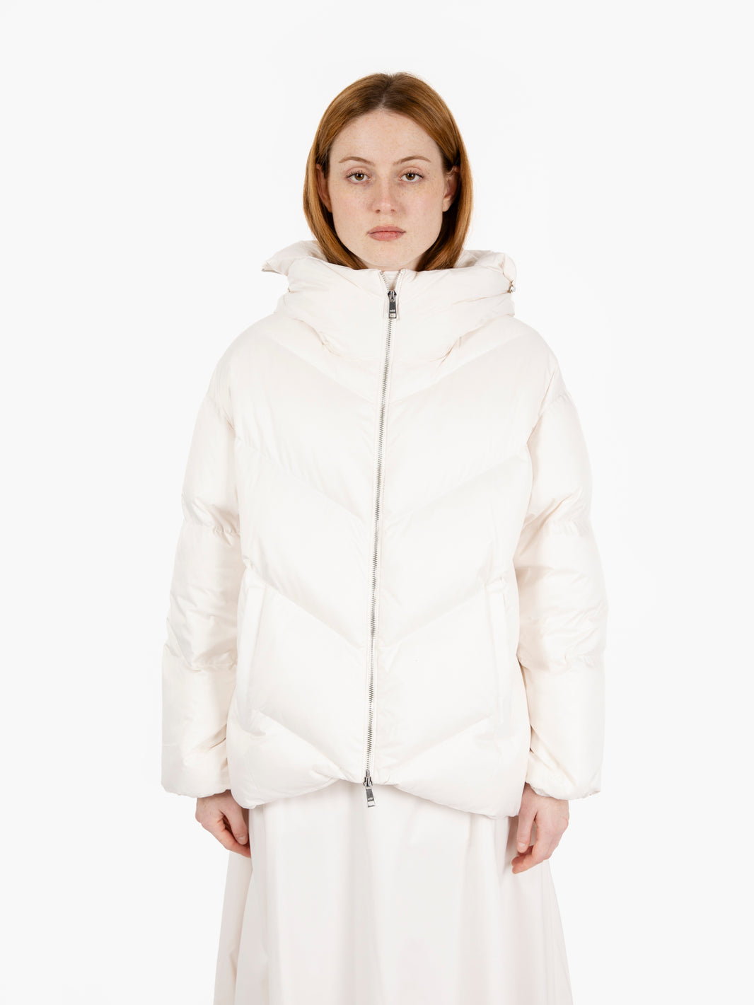 Hooded down jacket rice