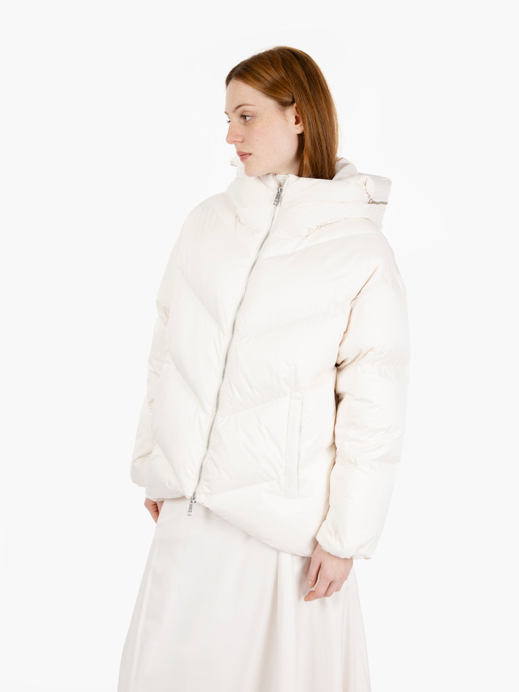 Hooded down jacket rice