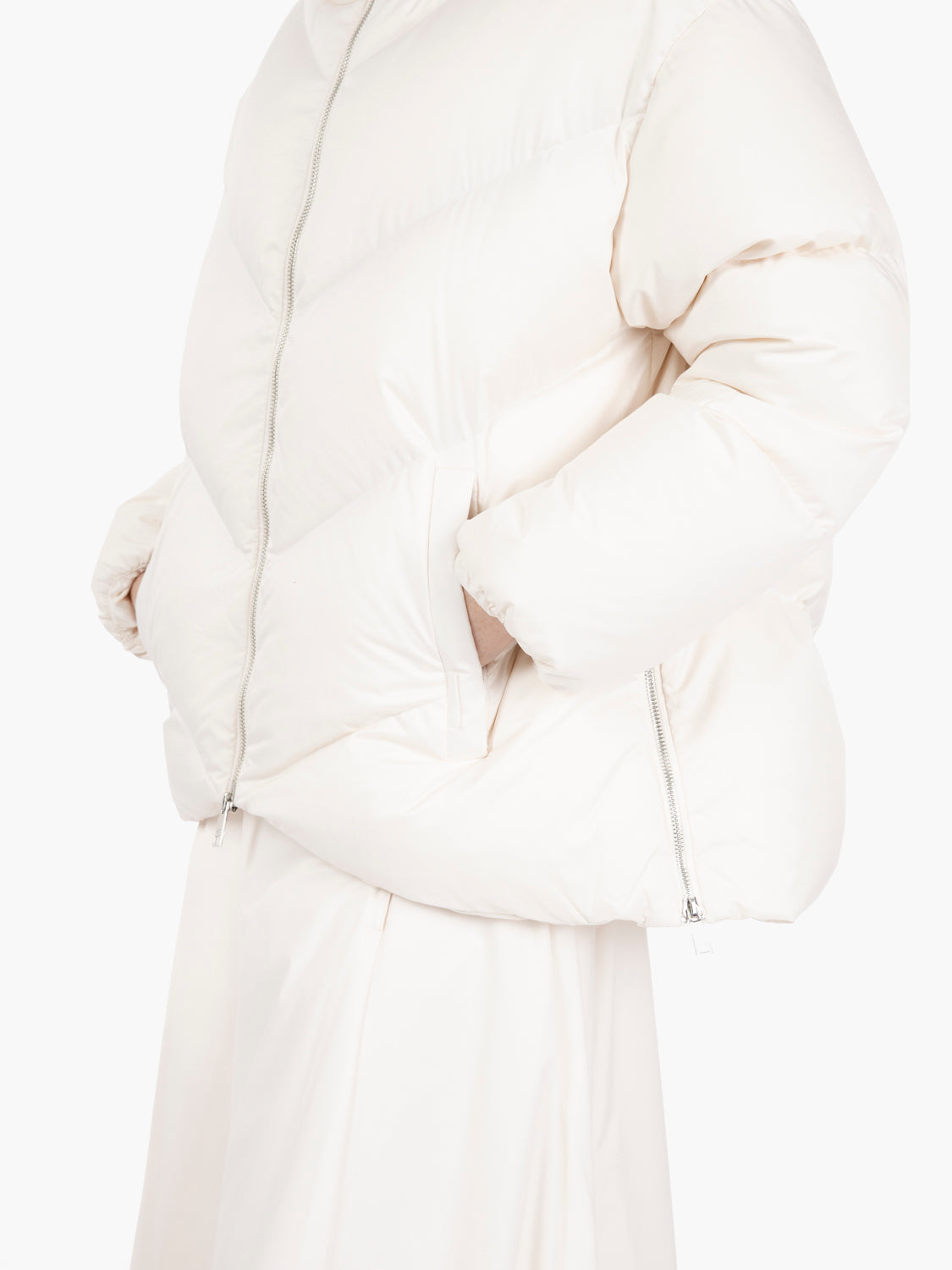 Hooded down jacket rice