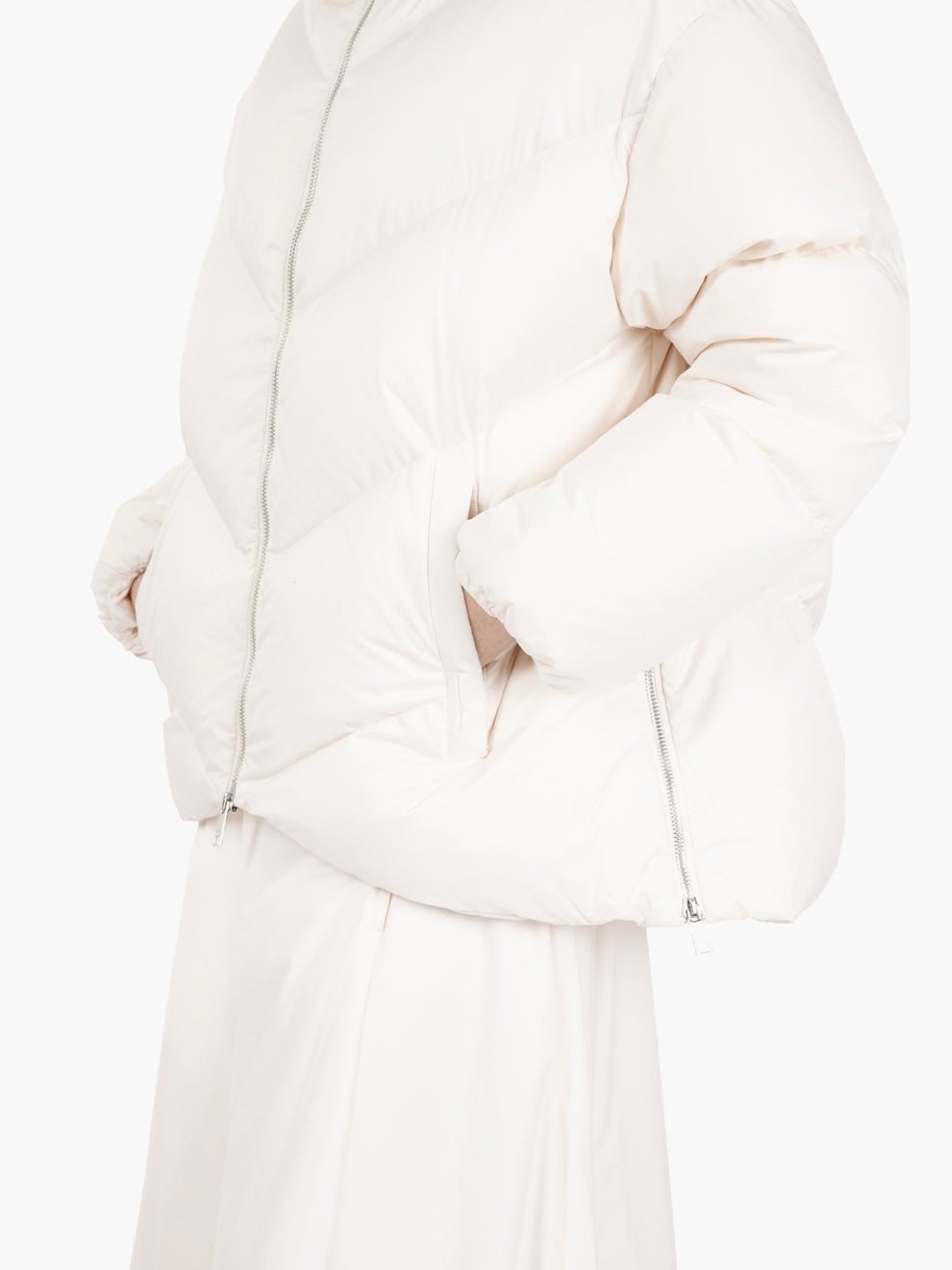 Hooded down jacket rice