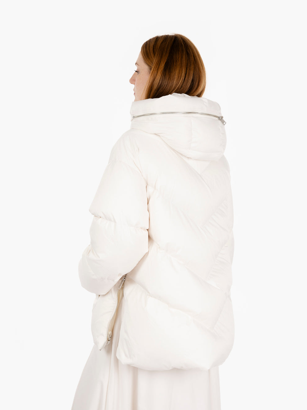 Hooded down jacket rice