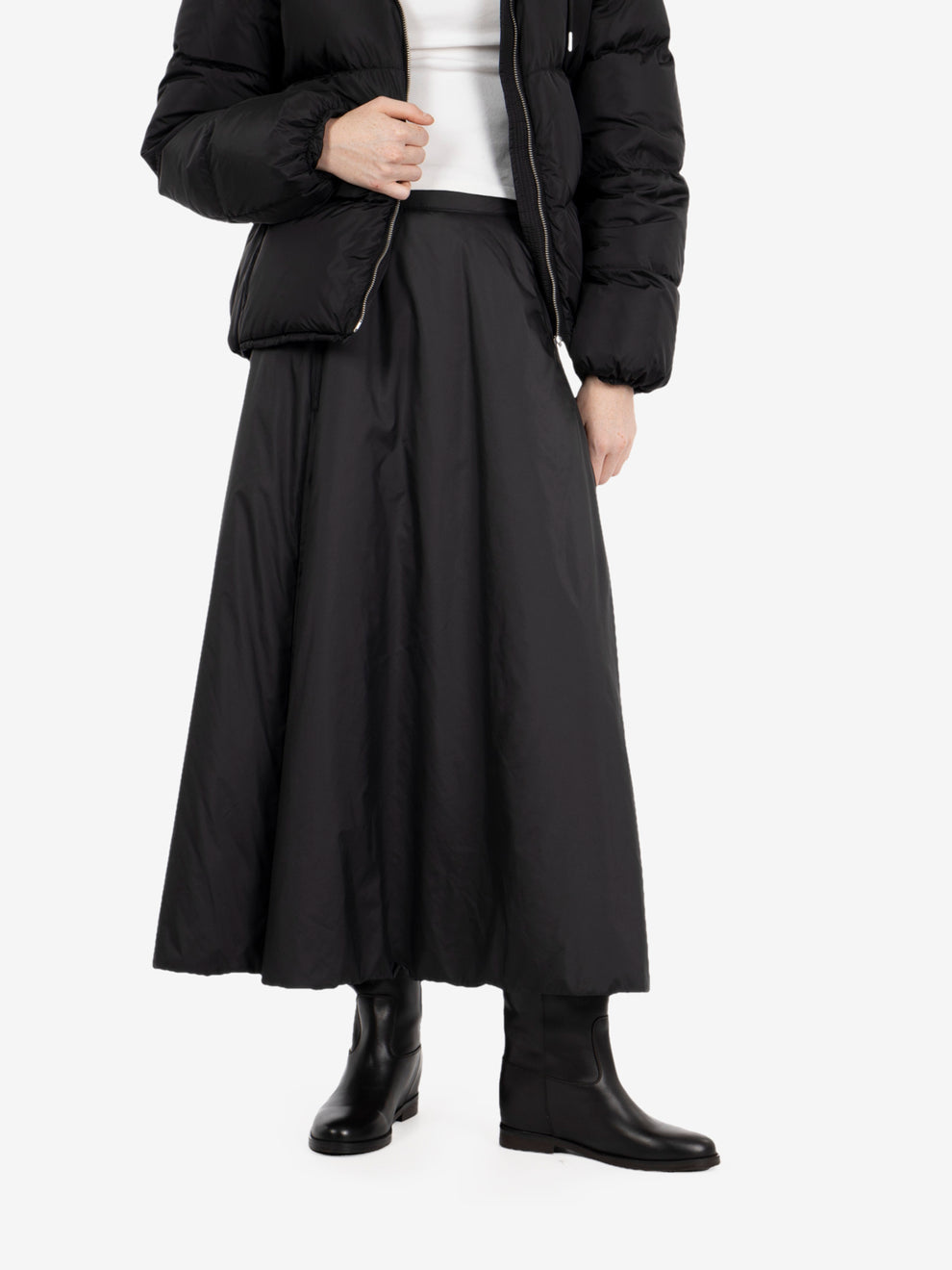 Padded cocoon skirt, black