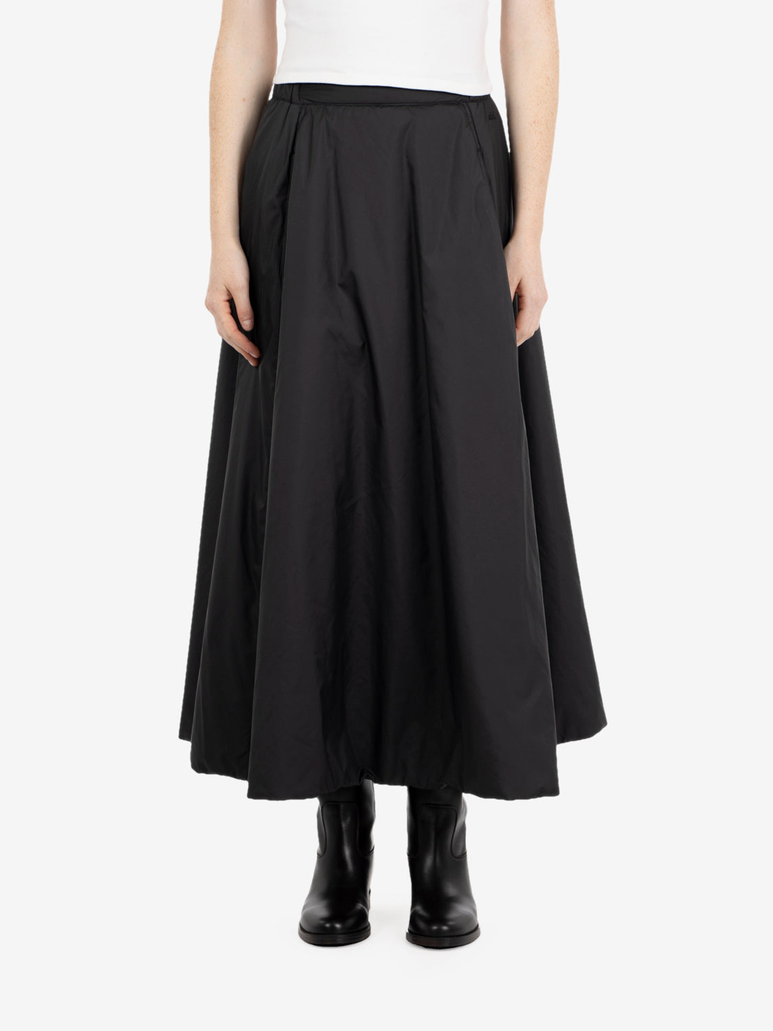 Padded cocoon skirt, black