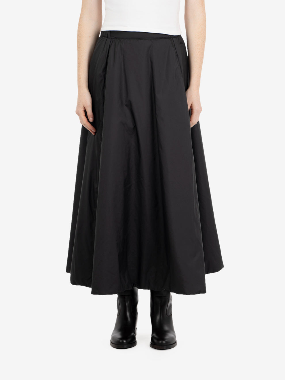 Padded cocoon skirt, black