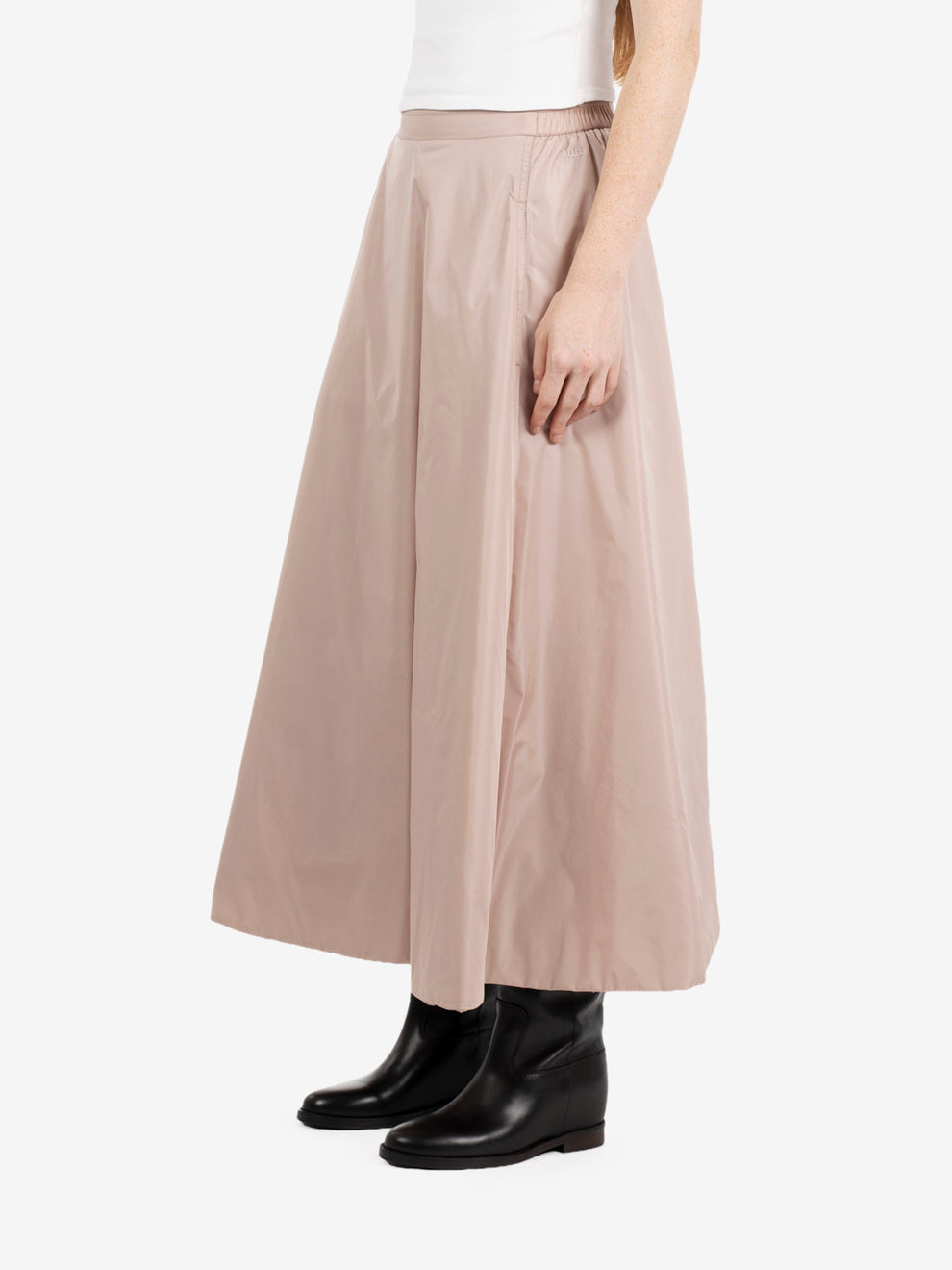 Padded skirt nylon glass powder pink