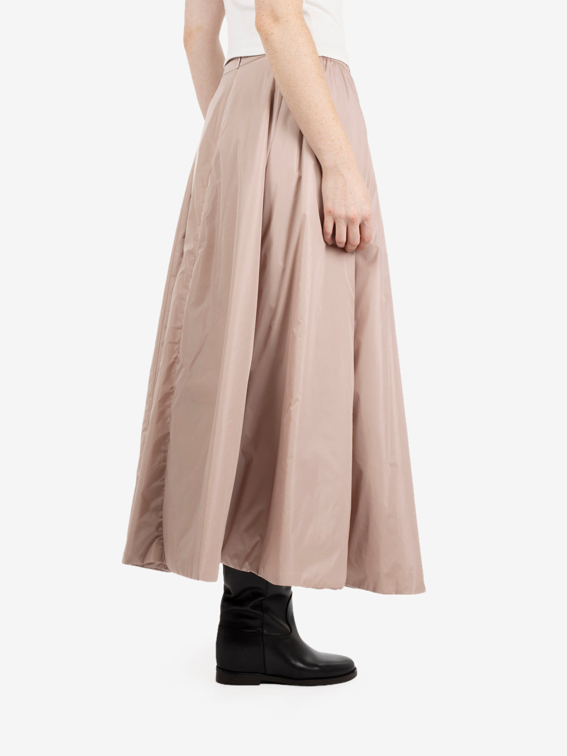 Padded skirt nylon glass powder pink