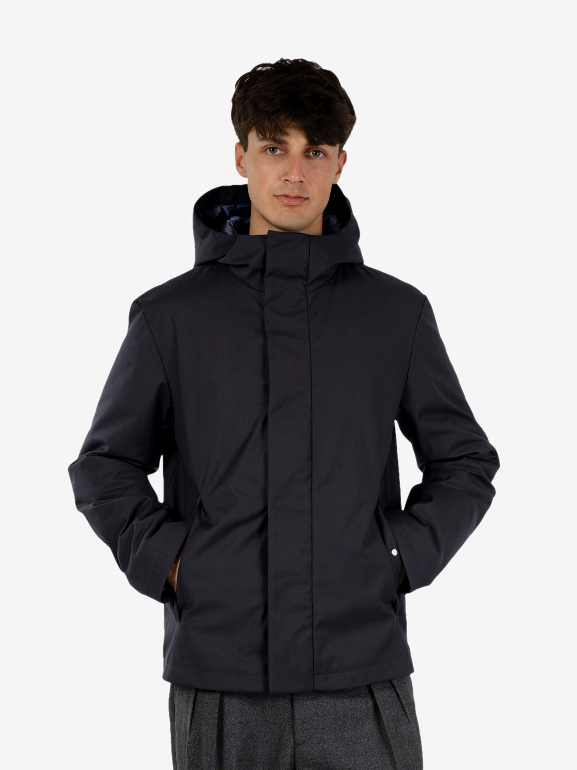 DOWN RAINPROOF JACKET WITH HOOD NAVY BLUE GMA940-PSH3_20