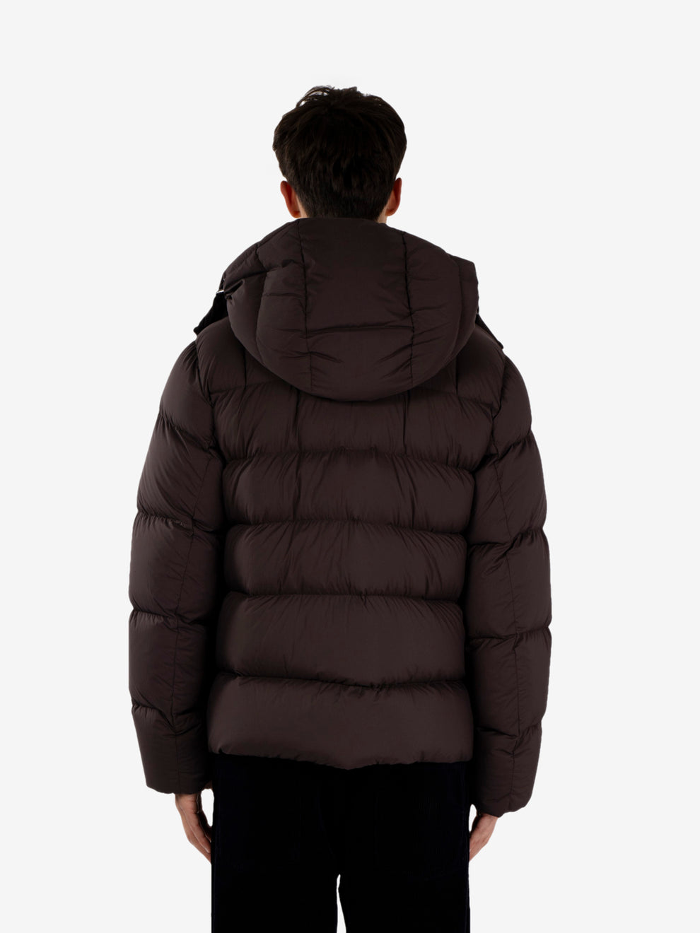 DOWN JACKET WITH DET.HOOD LIGHT CRINKLE DARK BROWN JMA518-NLCK_14