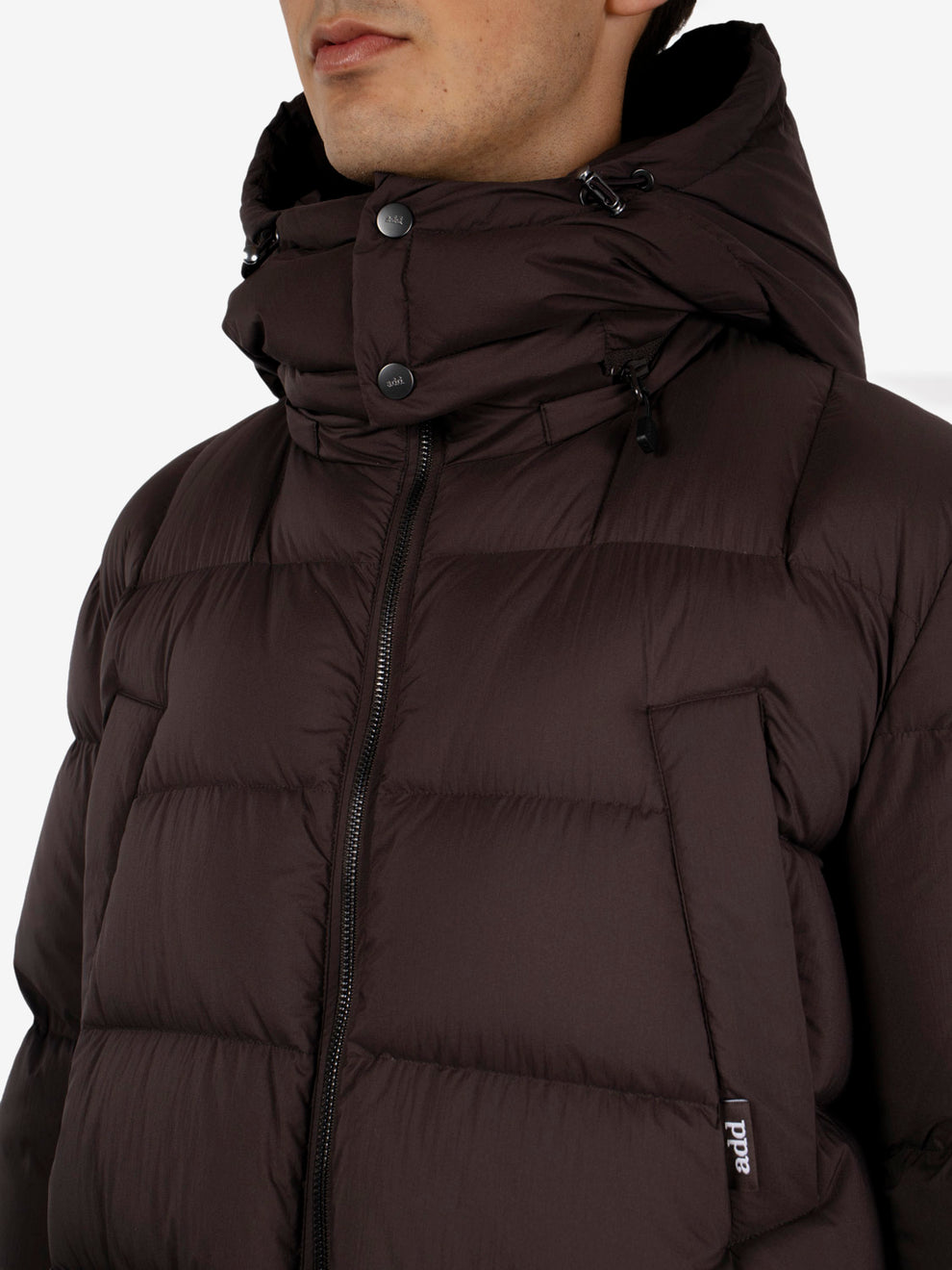 DOWN JACKET WITH DET.HOOD LIGHT CRINKLE DARK BROWN JMA518-NLCK_14