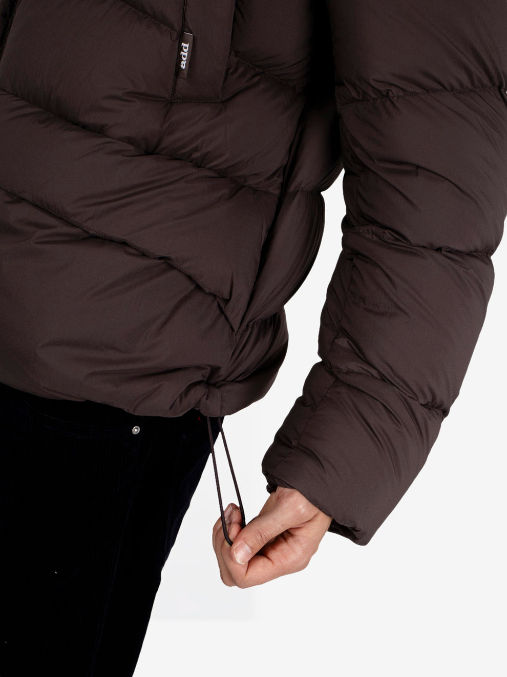DOWN JACKET WITH DET.HOOD LIGHT CRINKLE DARK BROWN JMA518-NLCK_14