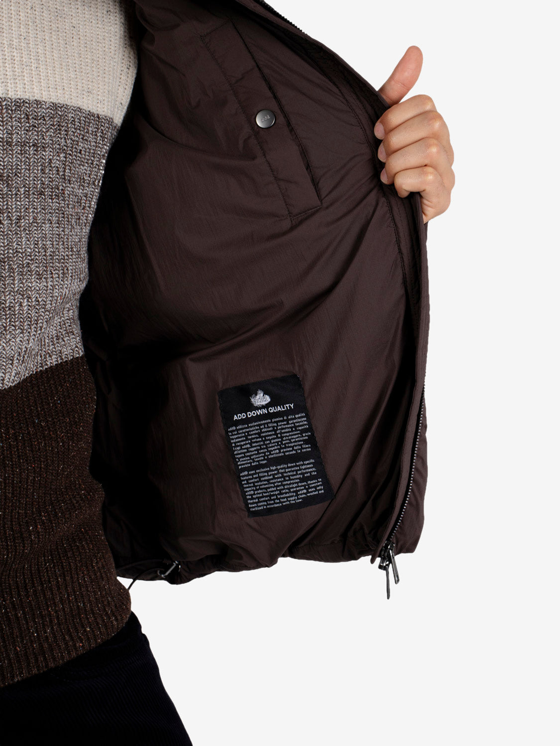 DOWN JACKET WITH DET.HOOD LIGHT CRINKLE DARK BROWN JMA518-NLCK_14