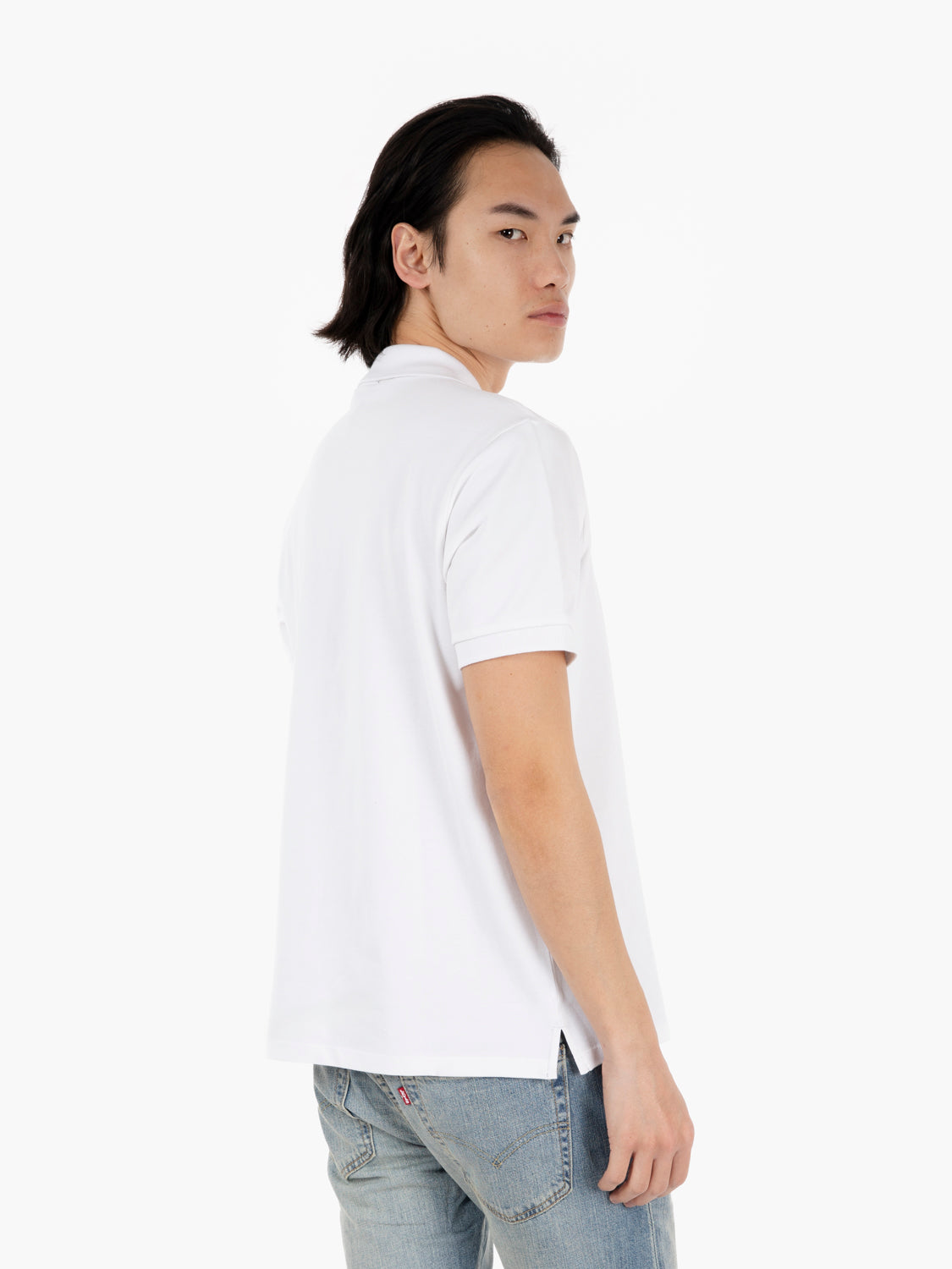 Polo con logo tono su tono white