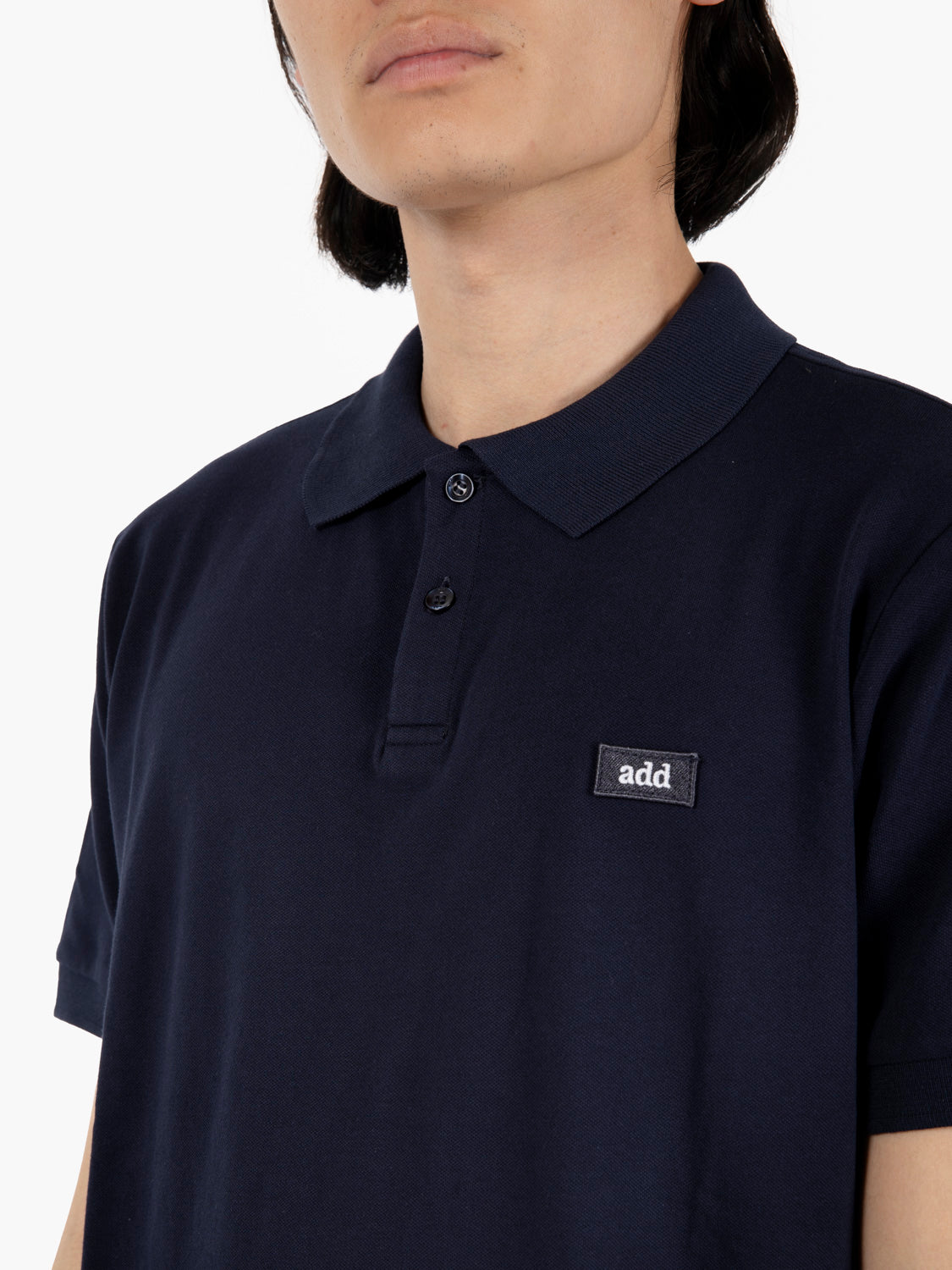 Polo con targhetta logo navy