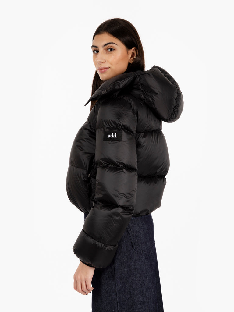 ADD - Short down jacket detachable hood noir