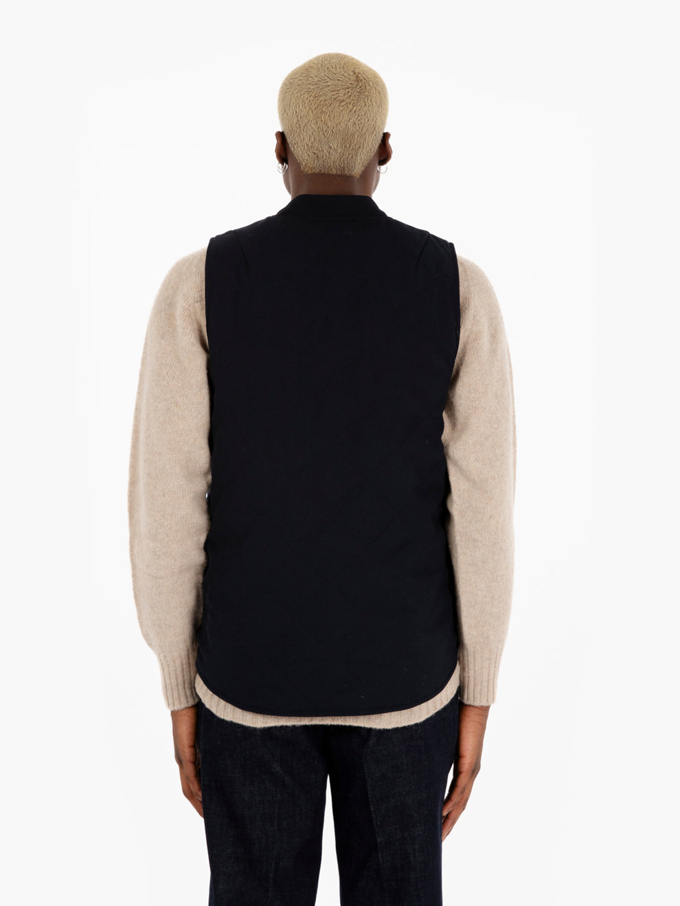 Country vest free navy blue gabardine