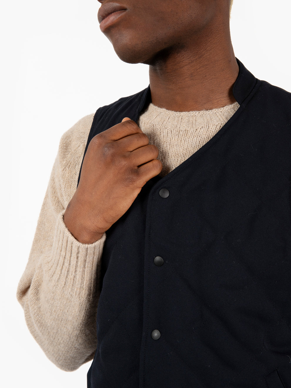 Country vest free navy blue gabardine