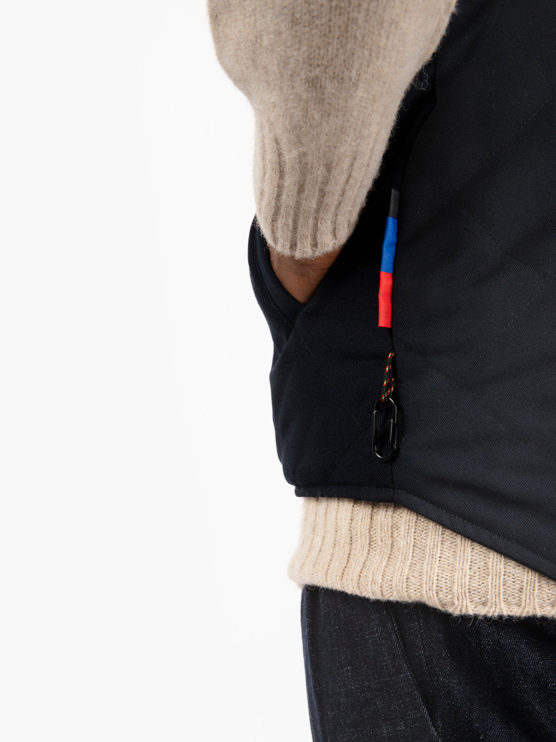 Country vest free navy blue gabardine