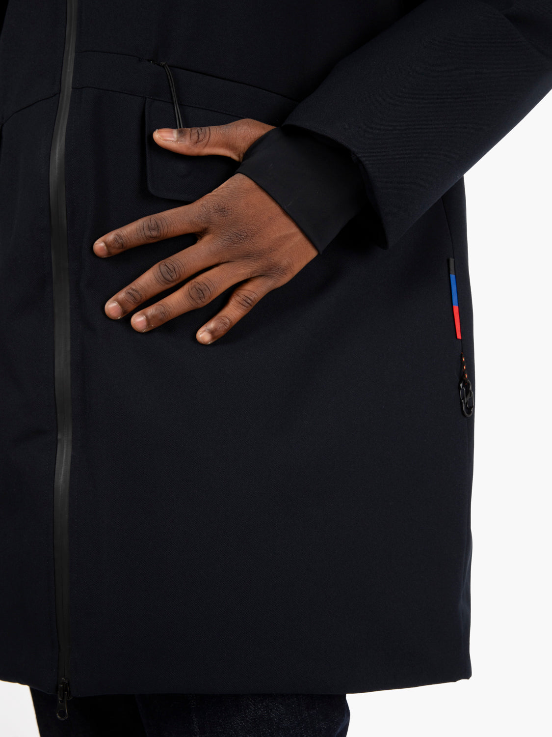 Snow Coat free gabardine navy blue