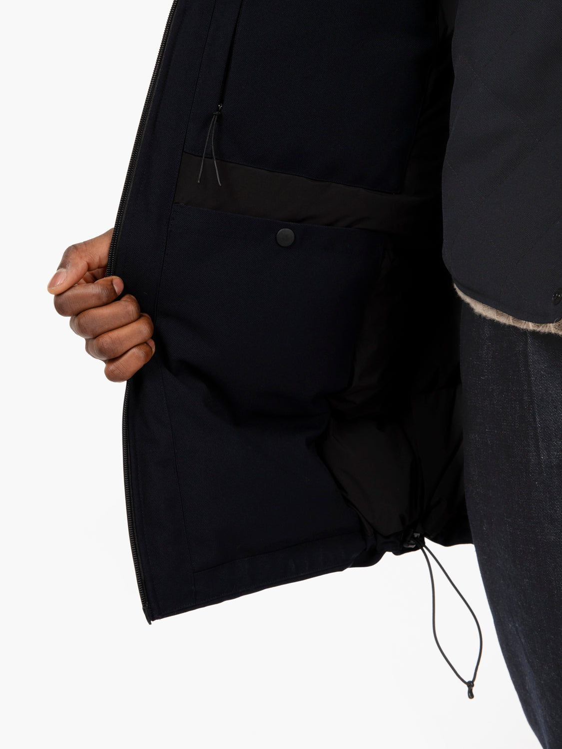 Snow Coat free gabardine navy blue