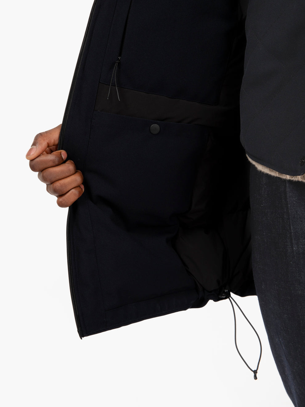 Snow Coat free gabardine navy blue