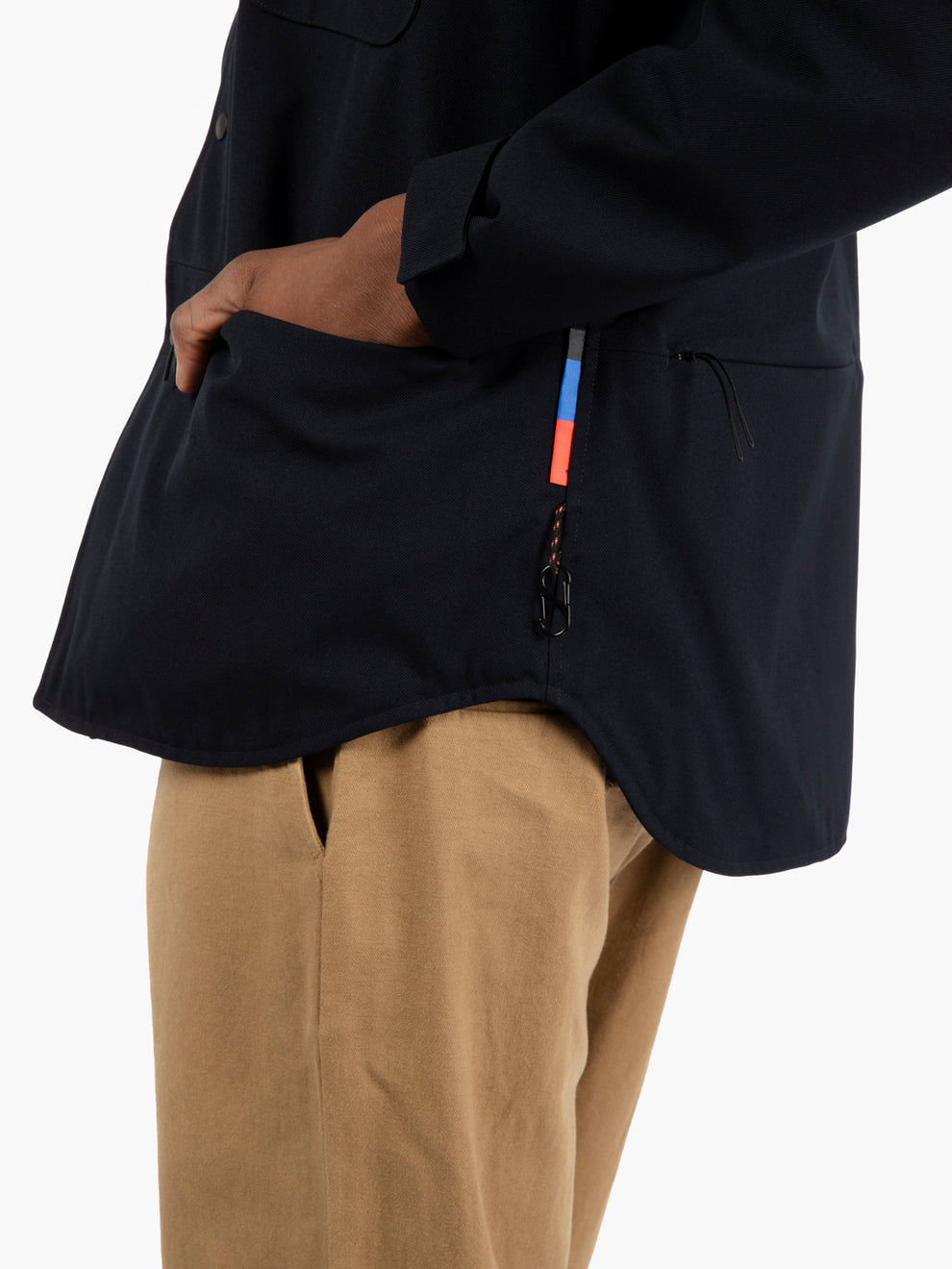Travel shirt free gabardine navy blue