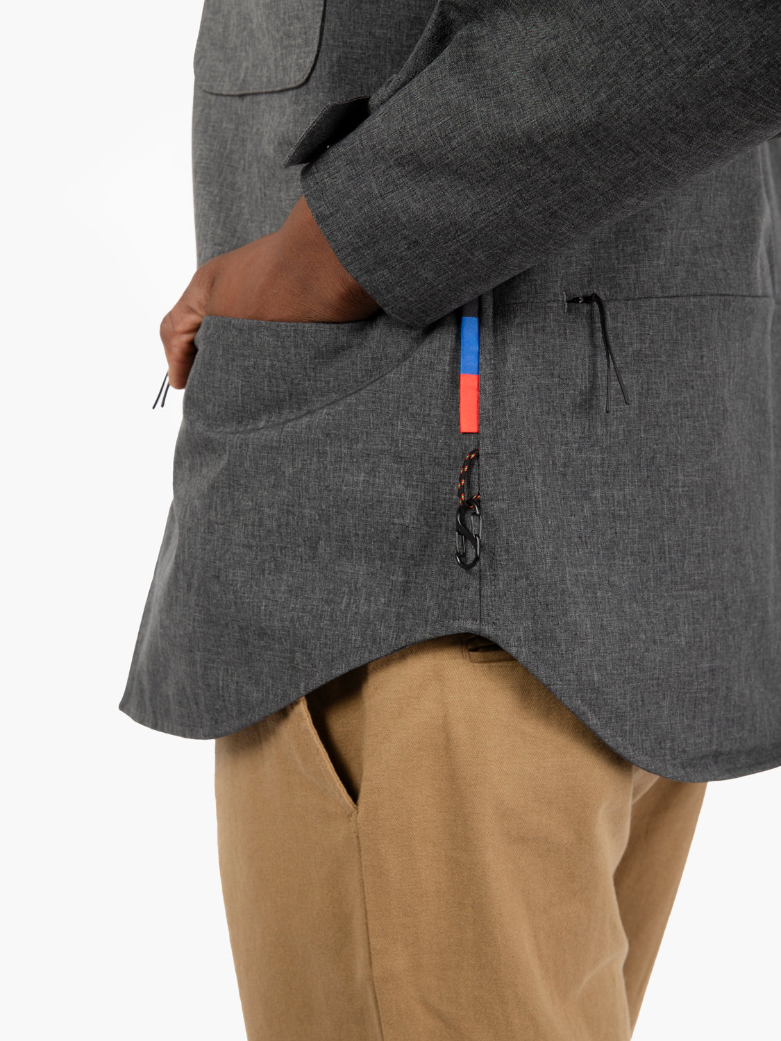 Travel shirt Vatican canvas dark grey melange