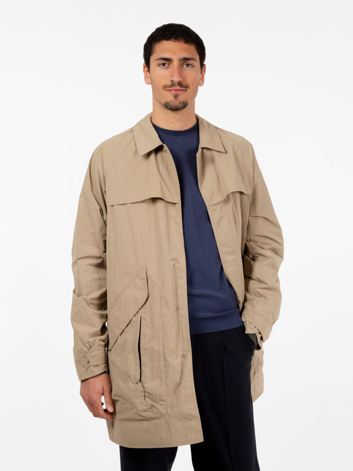 Beige Japanese double-face trench coat
