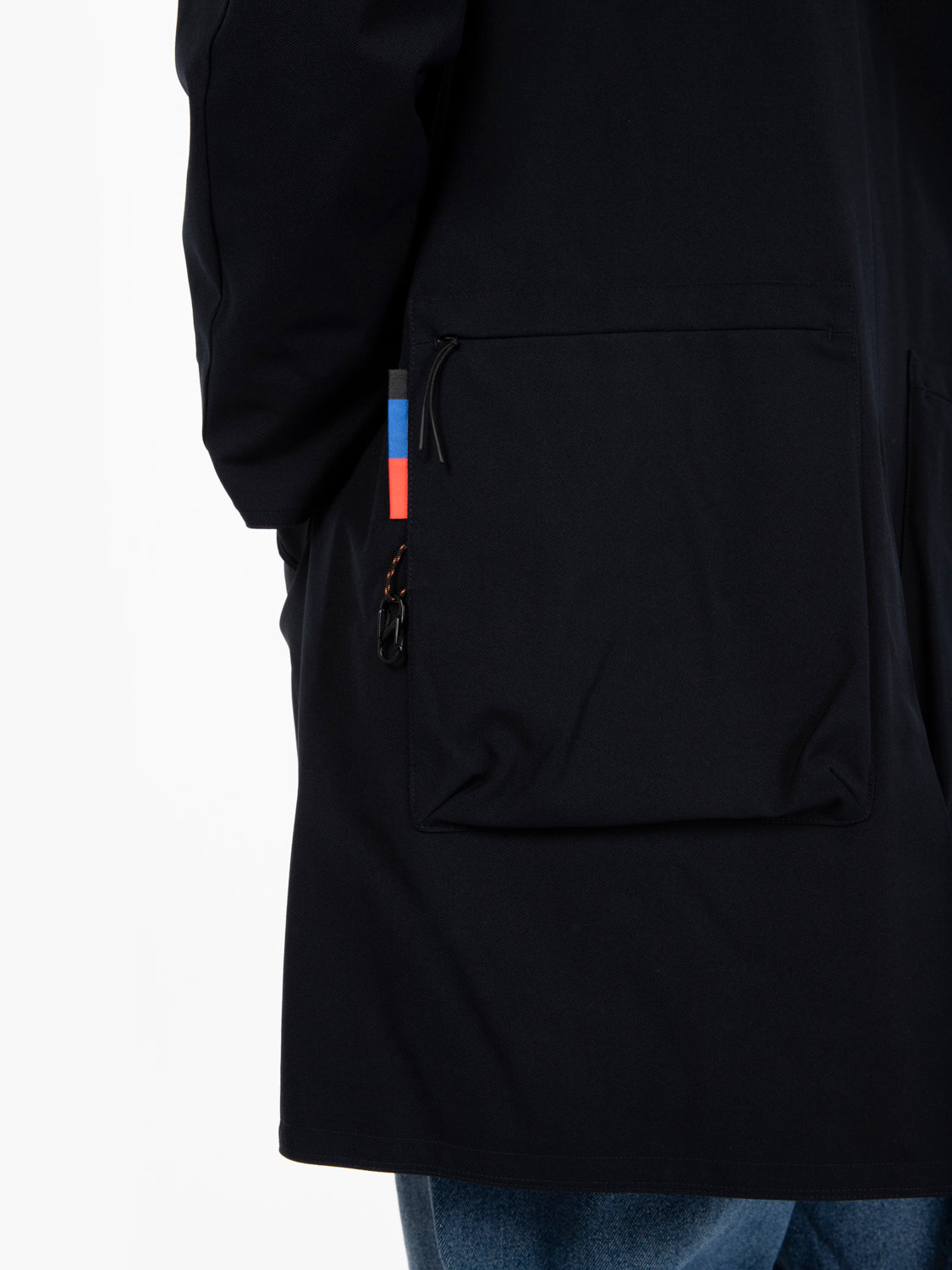 Navy blue gabardine free trench coat