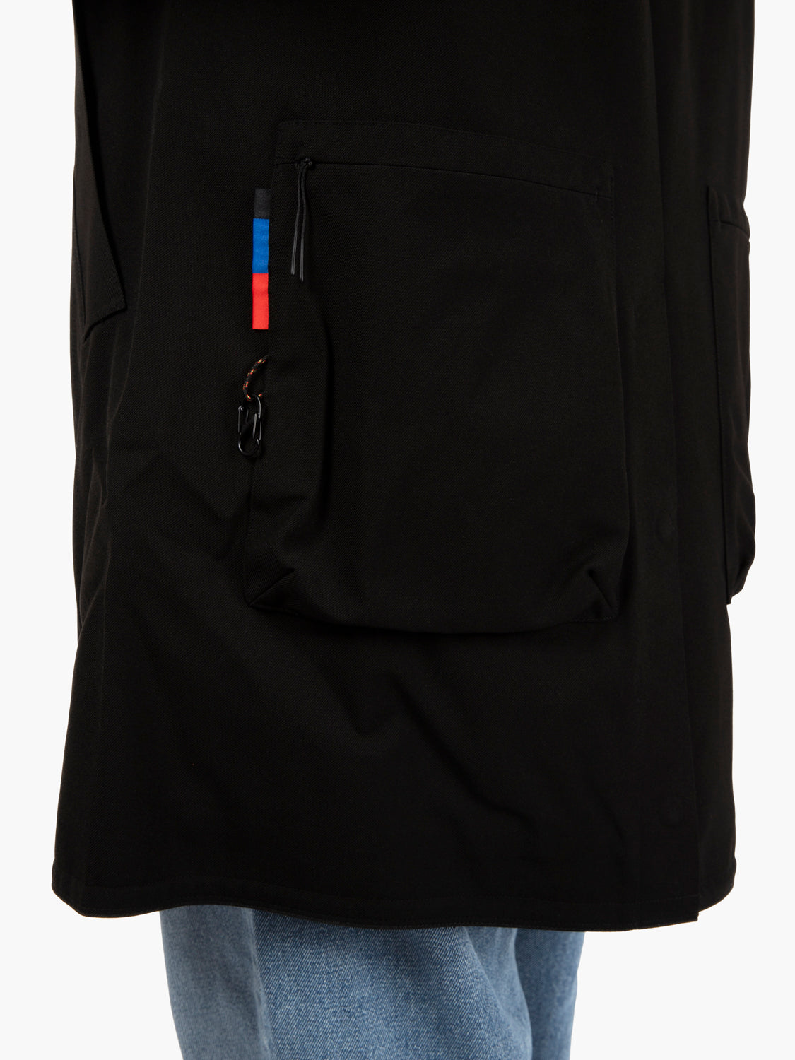 Work free black gabardine trench coat